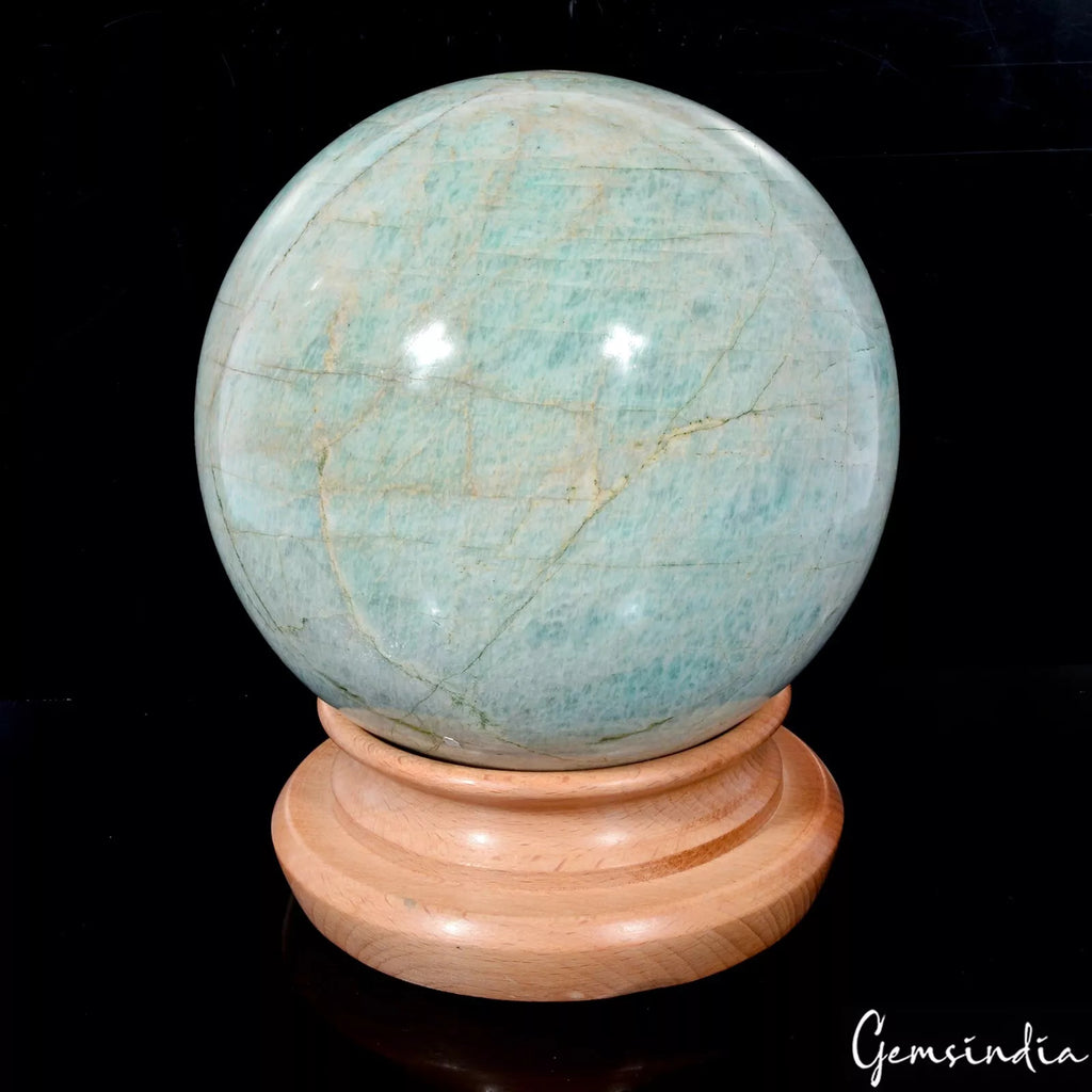 Amazonite Sphere, Untreated — 5.7" in diameter, 4 Kg (20000 Ct), Madagascar
