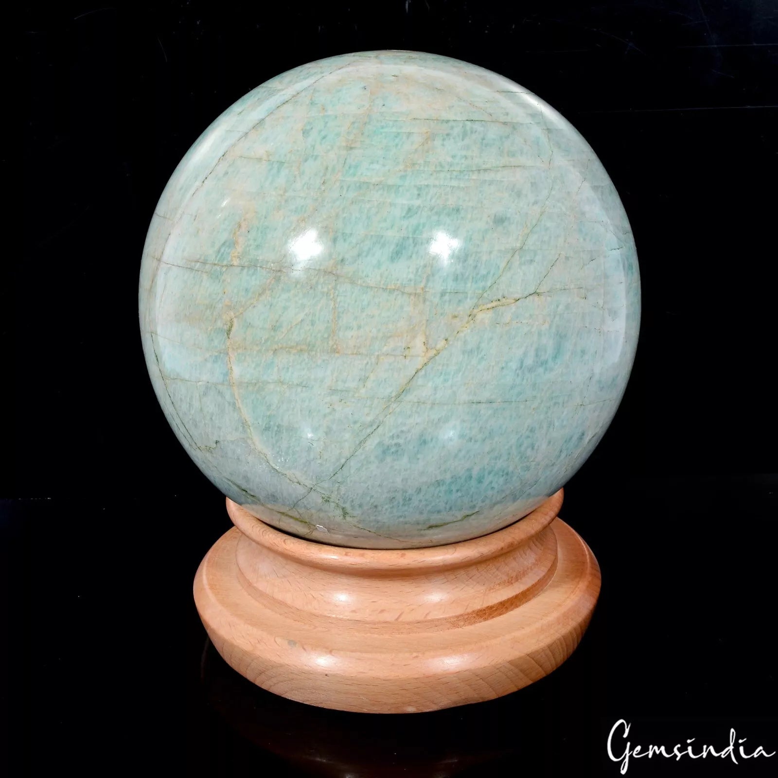 Amazonite Sphere, Untreated — 5.7" in diameter, 4 Kg (20000 Ct), Madagascar