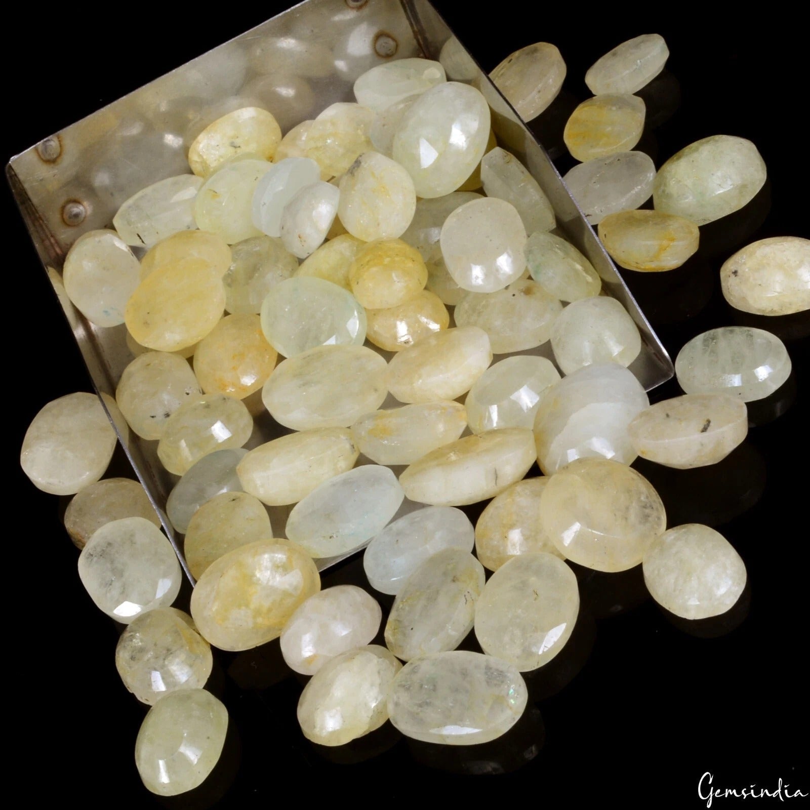 79 Pcs Natural Yellow Beryl Heliodor Oval Faceted Cut 770 Cts Loose Gemstone lot