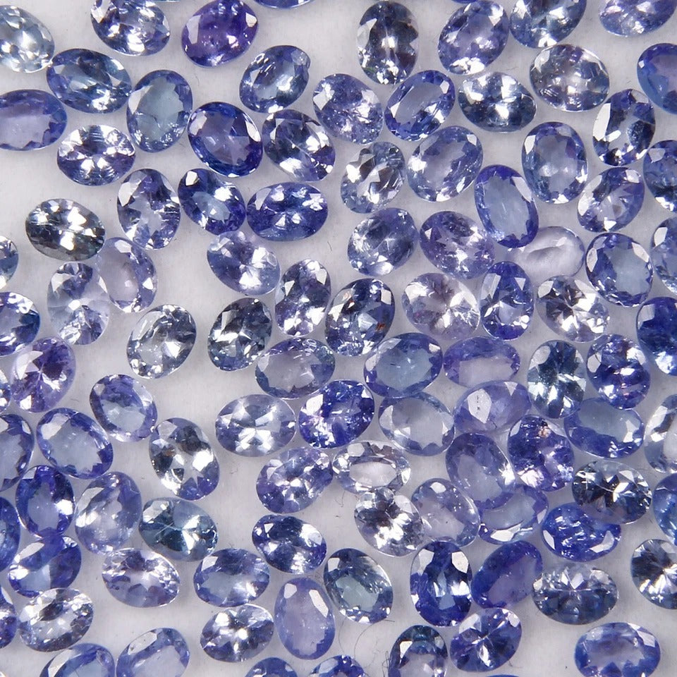 126 Pcs Natural Tanzanite Violet Blue 4mm3mm Oval Cut Sparkling Loose Gemstones