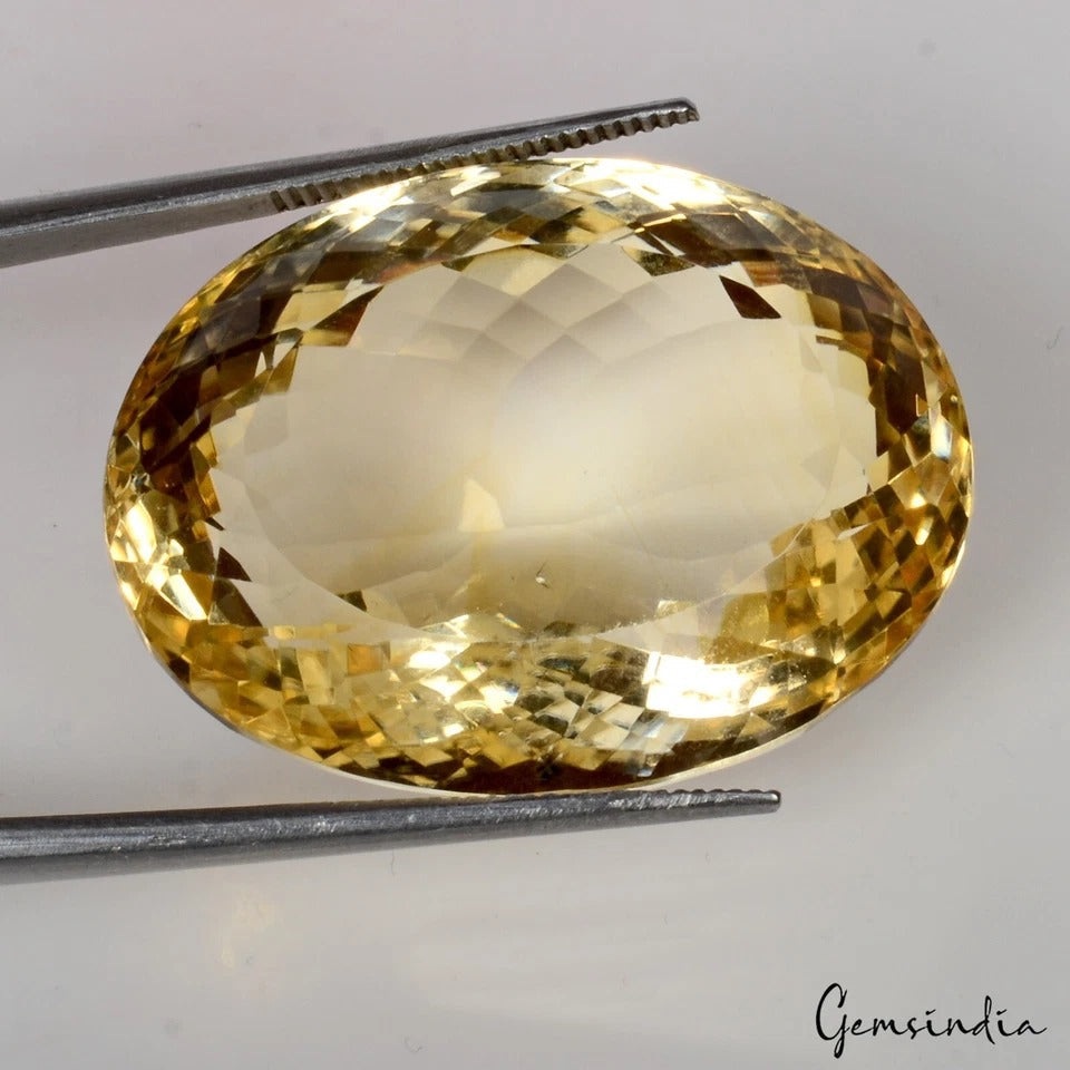 VVS 64.80 Ct Natural Untreated Yellow Citrine Oval Cut Loose Eye Clean Gemstone