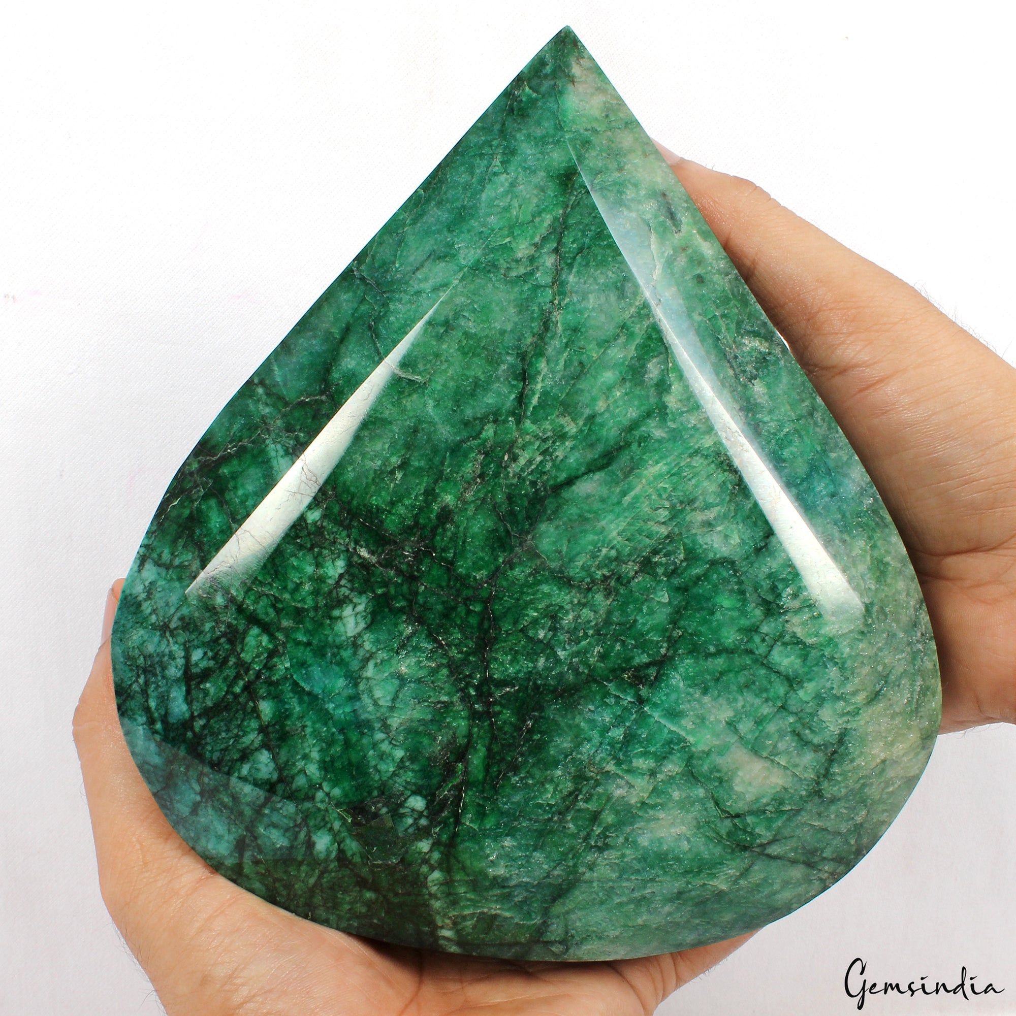 Biggest 3.1 Kilo Natural BrazilianGreen Emerald Pear Faceted Huge Size Gemstone