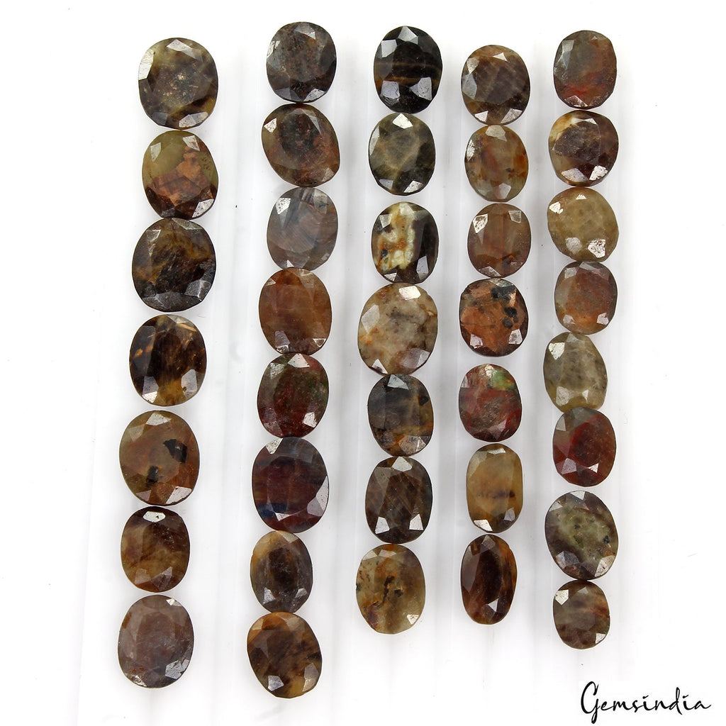 300 Cts 100% Natural Brown Sapphire Untreated Faceted Cut Loose Gemstones 37 Pcs