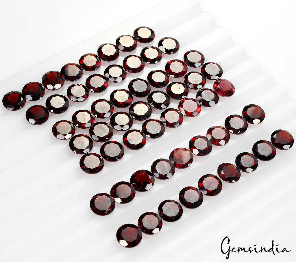 120.50Ct/58 Pcs Natural Untreated Rhodolite Garnet Round Cut 7mm Loose Gems Lot