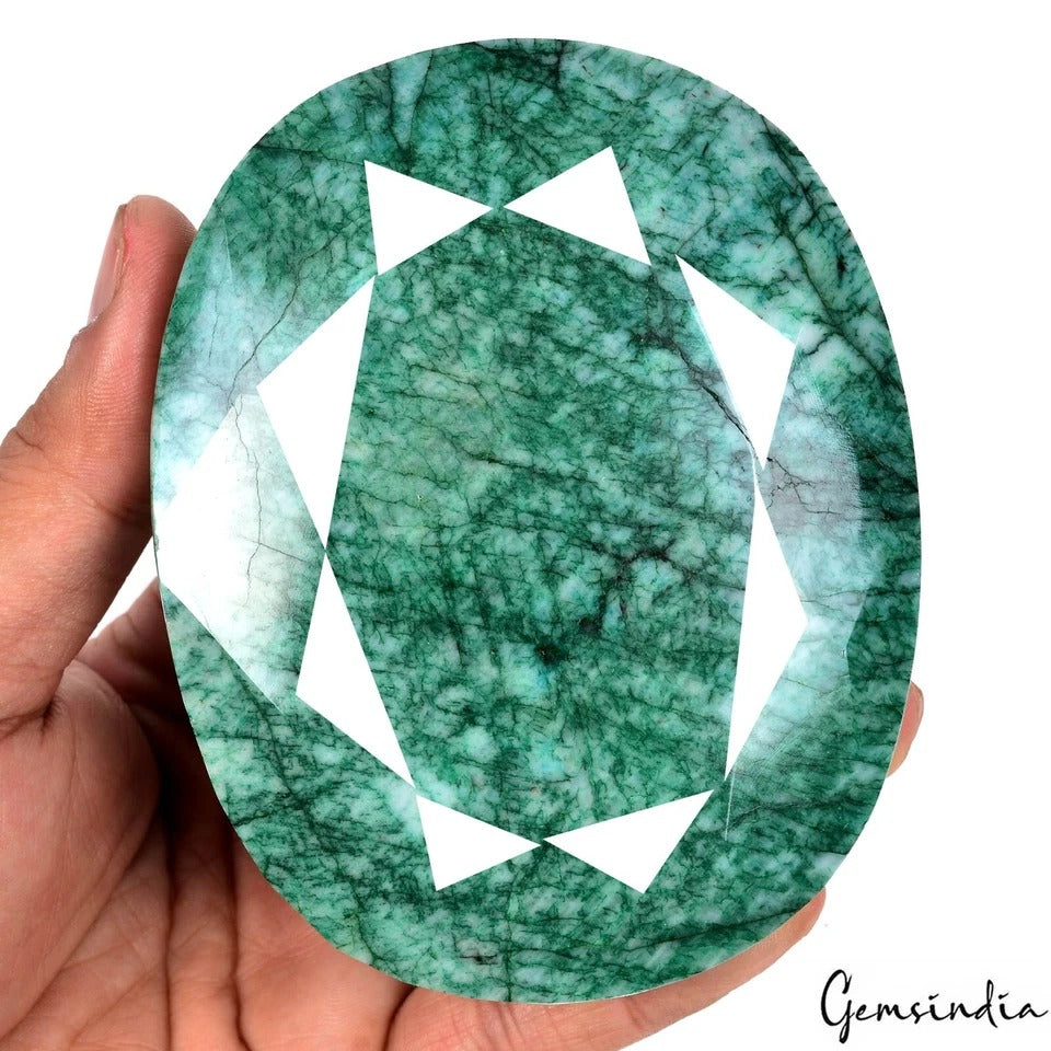 2260 Cts Natural Brazilian Green Emerald Oval Faceted Cut Loose Huge Size Gem