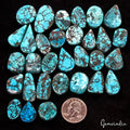 500 Cts/31 Pcs Natural Blue Green Spiderweb USA Turquoise Mix Cab Loose Gems Lot