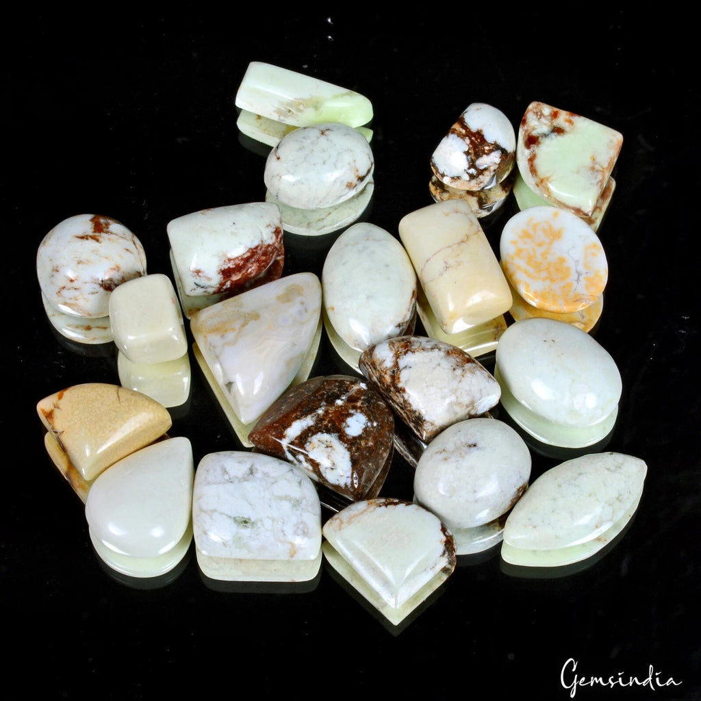 Chrysoprase Cabochon, Untreated, Green — 9mm to 22mm, 263.70 Ct