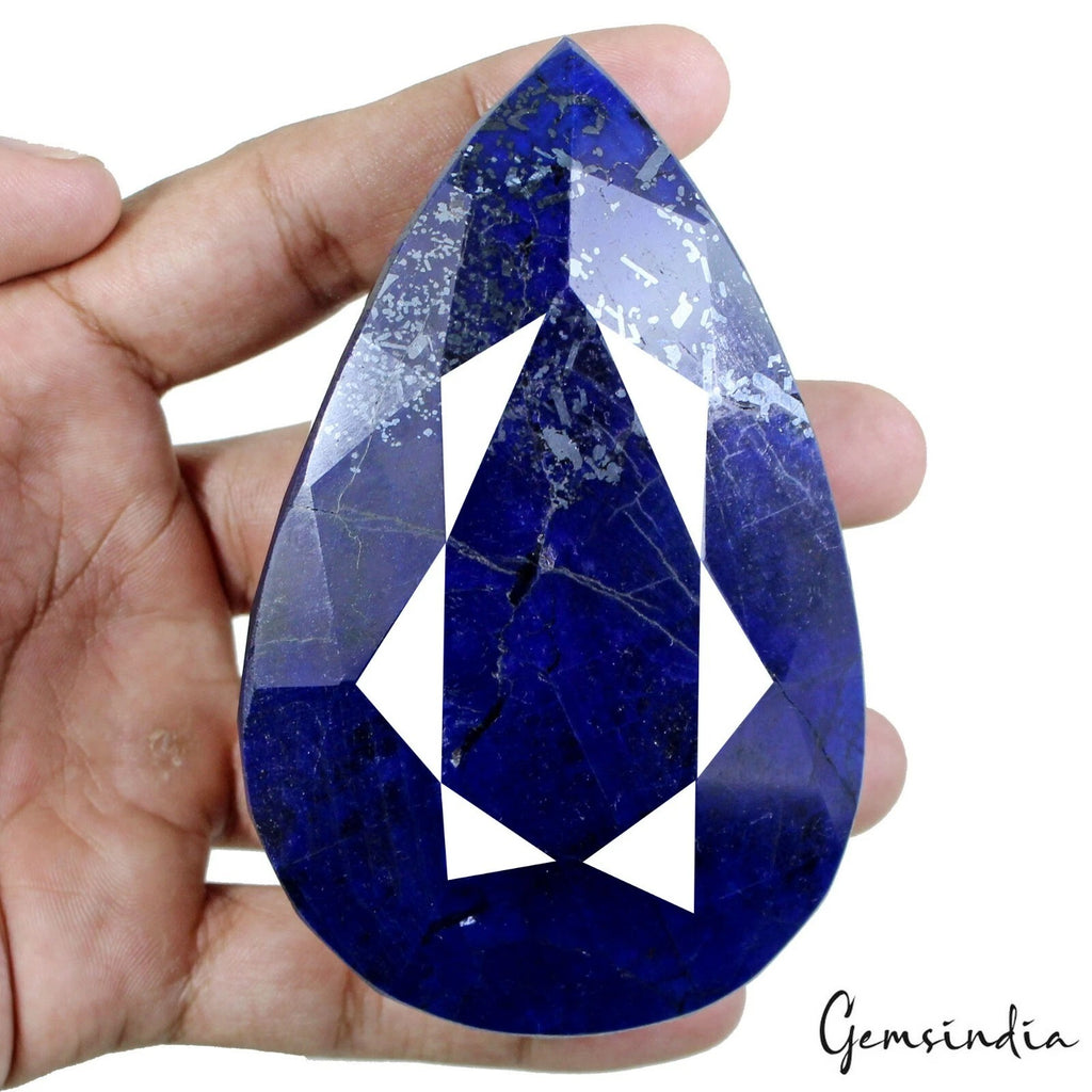 Blue Sapphire Loose Gemstone, Color Enhanced — 107x67x38mm, 3060 Ct, Madagascar