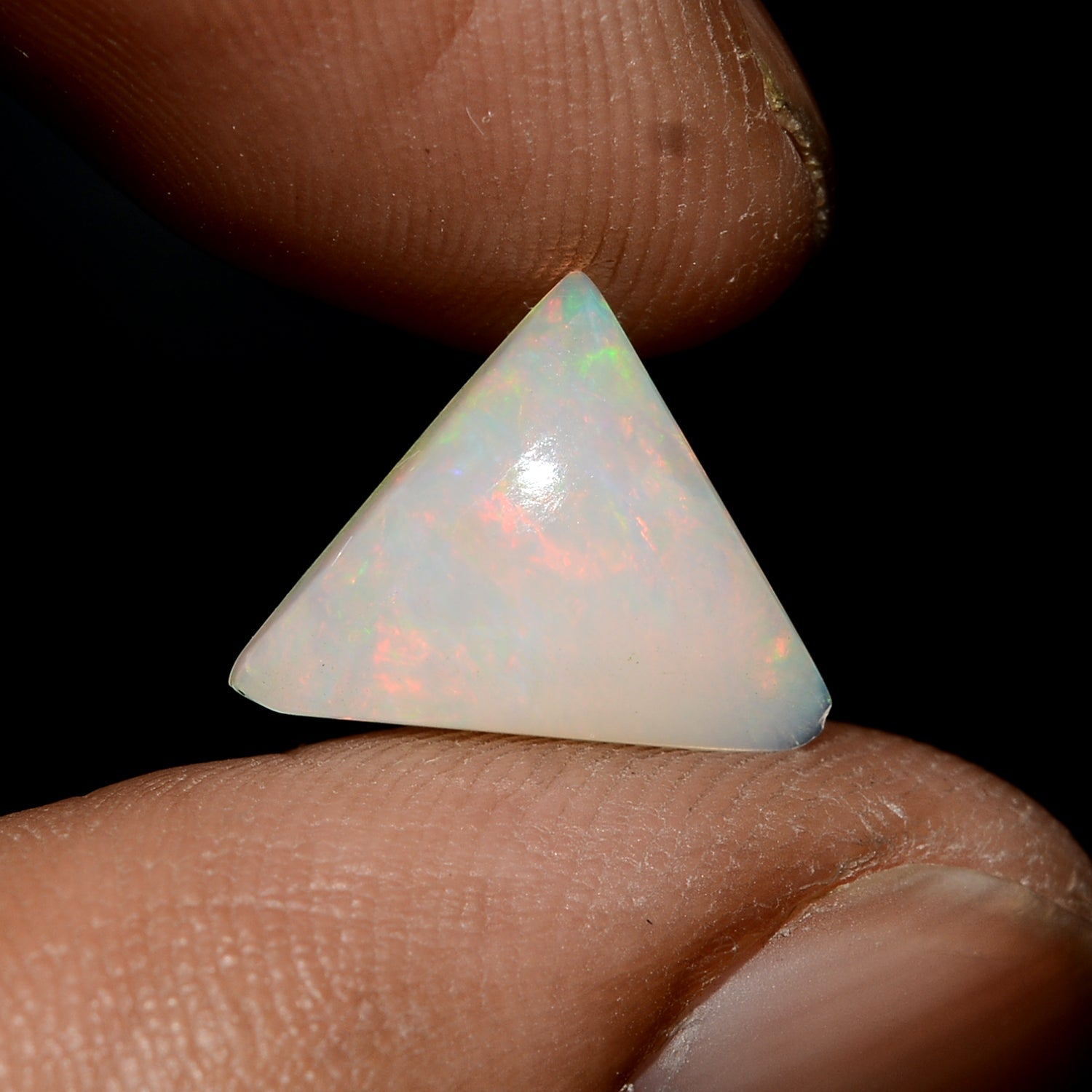 2.00 Ct Natural Ethiopian Welo Opal Trillion Cabochon Multi Fire Loose Gemstone