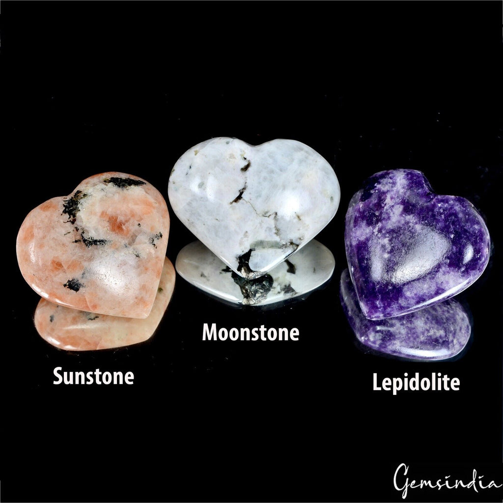 800 Cts/3 Pcs Natural Untreated Multi Color Heart Shape Loose Gems For Pendant