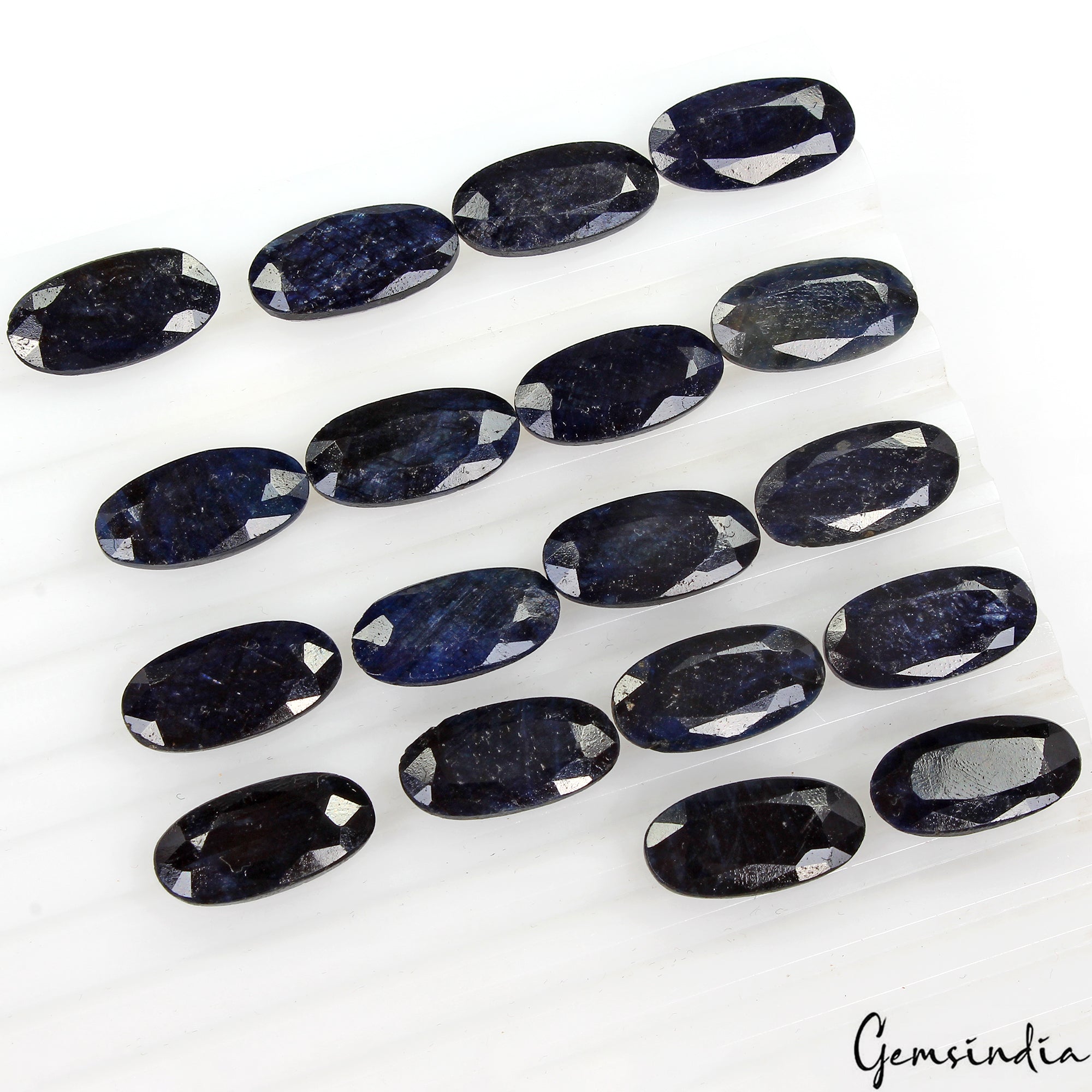 Certified 210.60 Cts/19 Pcs Natural Blue Sapphire Oval Calibrated 19x10mm Gems