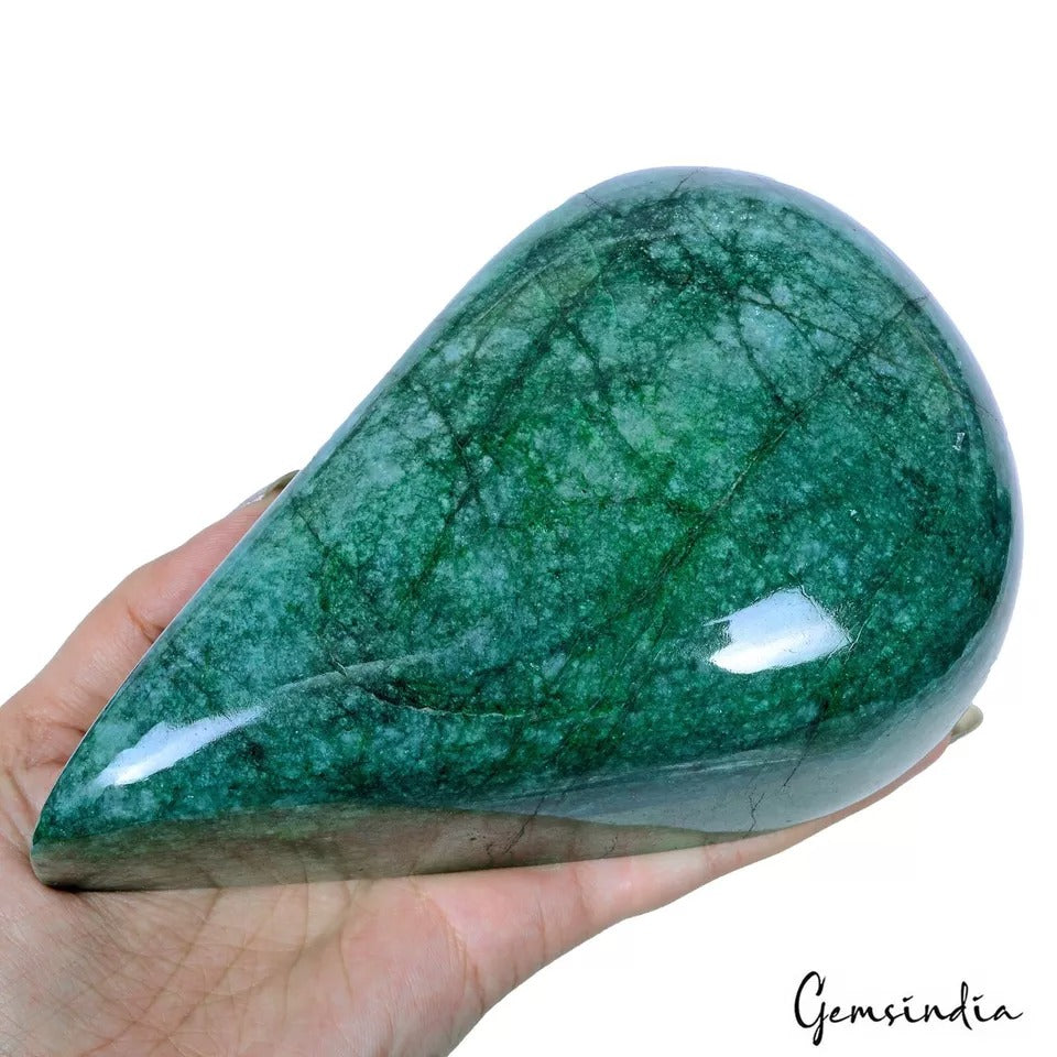 6330 Cts Natural Green Brazilian Emerald Pear Cab Silver Shine Museum Size Gems