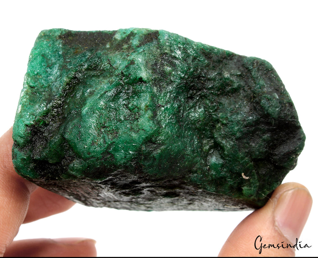 1240 Ct Natural Uncut Raw Green Rough Emerald Healing Crystal Mineral Rock Gems
