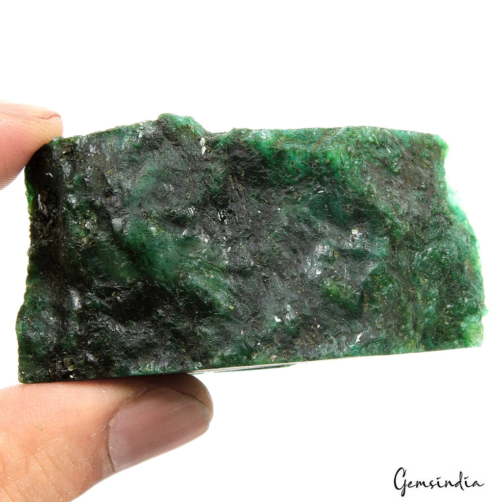 560 Ct Natural Green Brazilian Uncut Raw Rough Emerald Healing Crystal Loose Gem