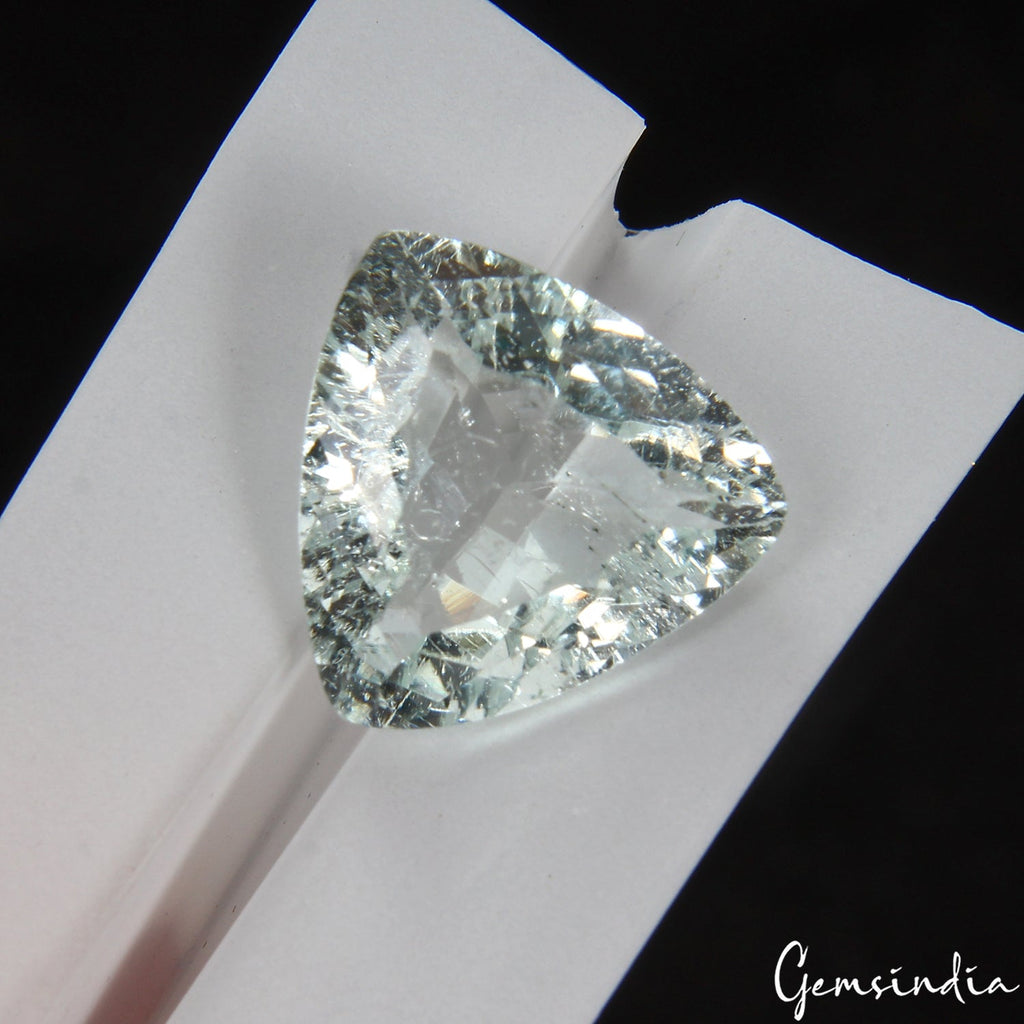 Certified 5.00 Ct Natural Blue Aquamarine Trillion Cut Unheated Brazil Gemstone