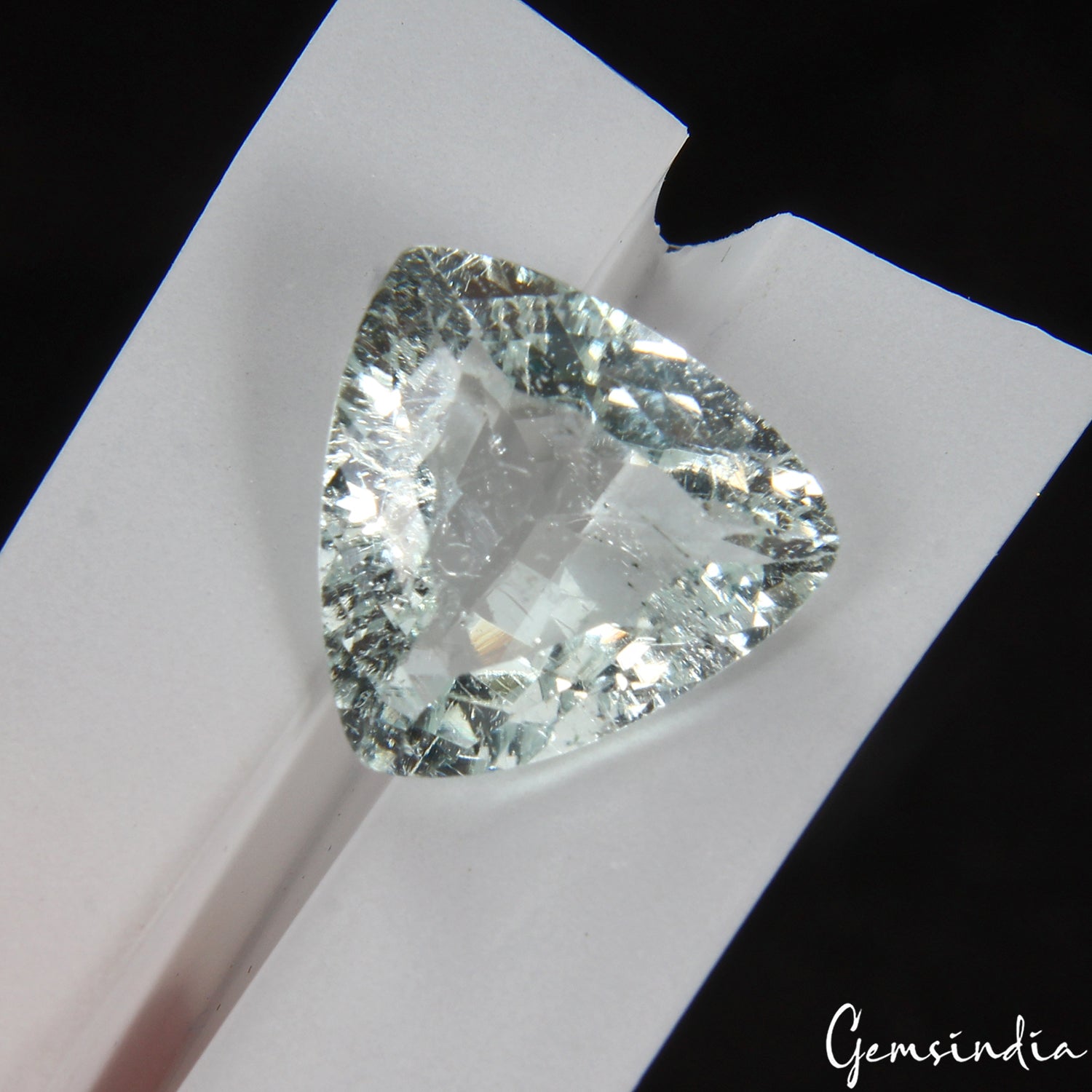 Certified 5.00 Ct Natural Blue Aquamarine Trillion Cut Unheated Brazil Gemstone