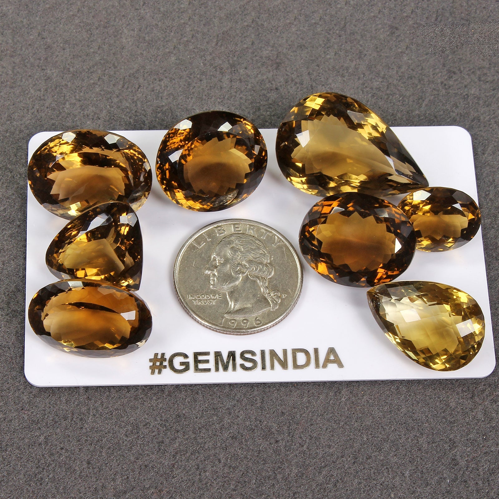 235.30 Ct High Quality Golden Honey Yellow Citrine Mix Cut Gemstones, Brazil~8 P