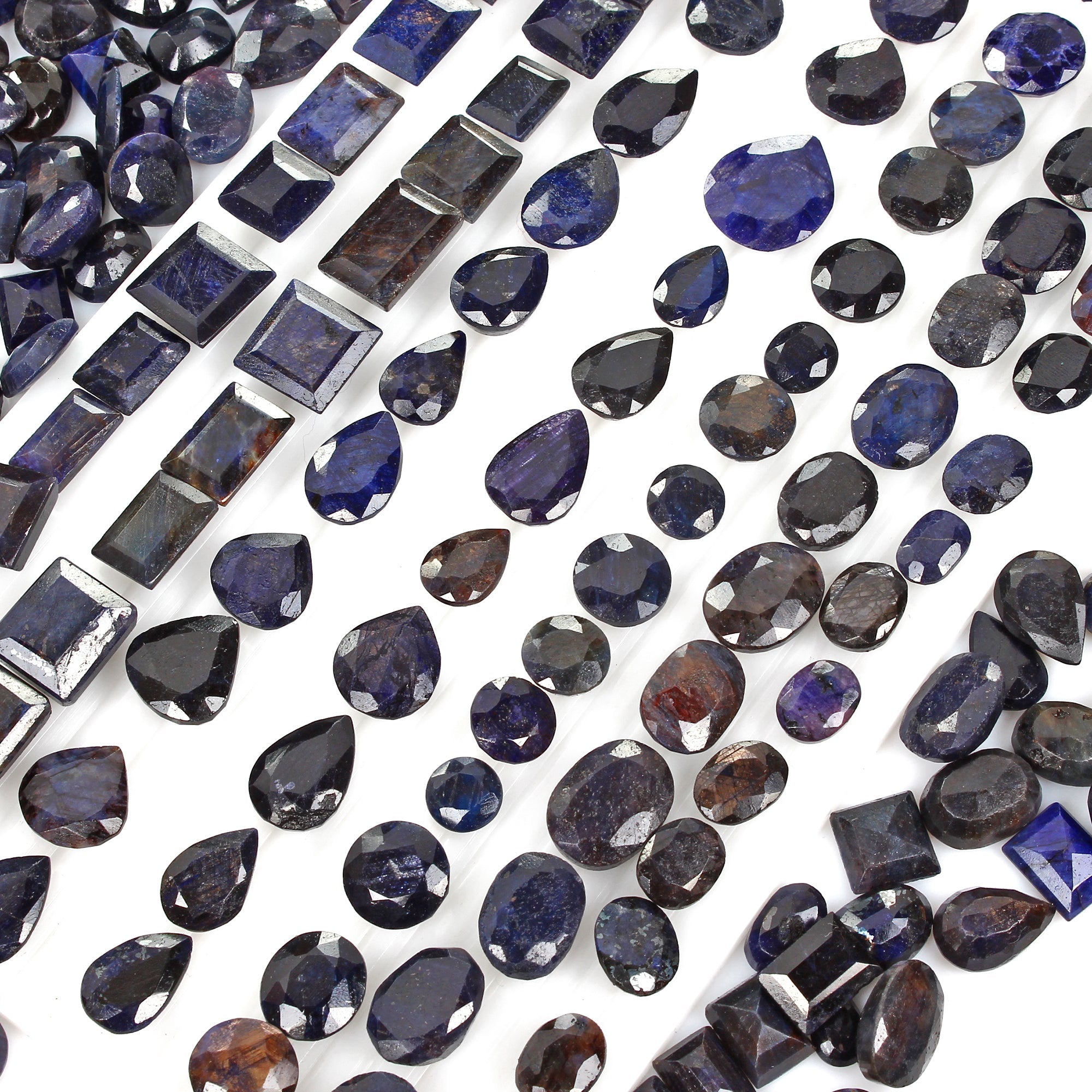 5000 Ct/436 Pcs Natural Blue Sapphire Mix Cut 10-21mm Ring Size Loose Gemstones
