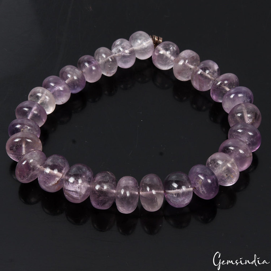 26Pc Natural Purple Amethyst Round Cabochon 14-16mm Drilled Bead Strand~12" Long