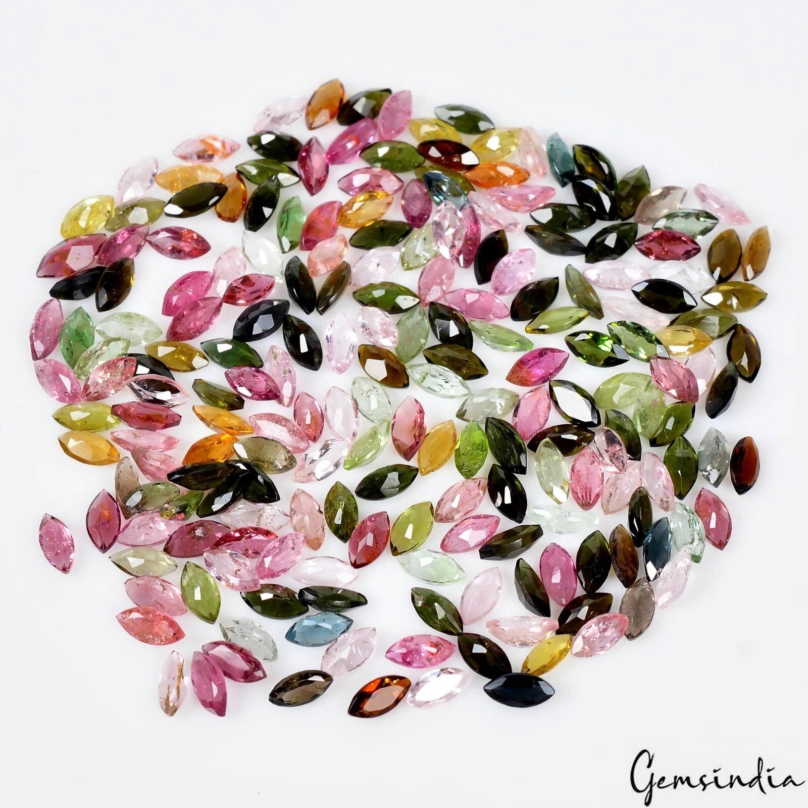 28.50 Ct/200 Pcs Natural Multi Color Tourmaline Marquise Calibrated 5x2.5mm Gems
