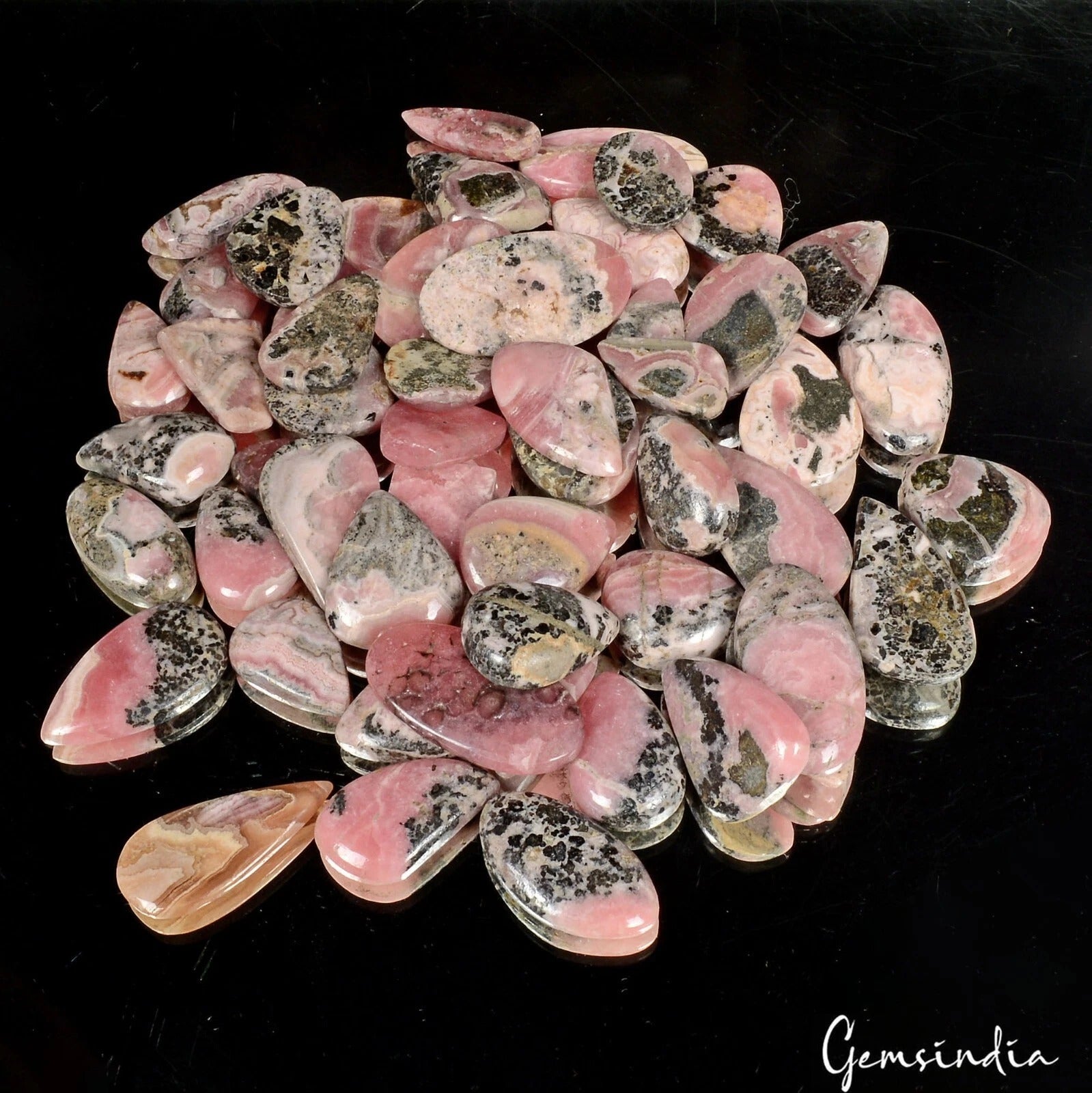 1100 Ct Natural Rhodochrosite Mix Cabochon Loose Untreated Designer Gemstone~55P