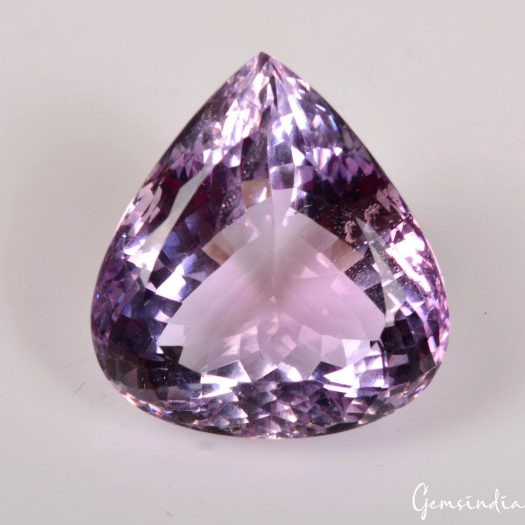Amethyst Loose Gemstone, Pear Cut, Untreated — 27x26x16 mm, 60.50 Ct, Brazil