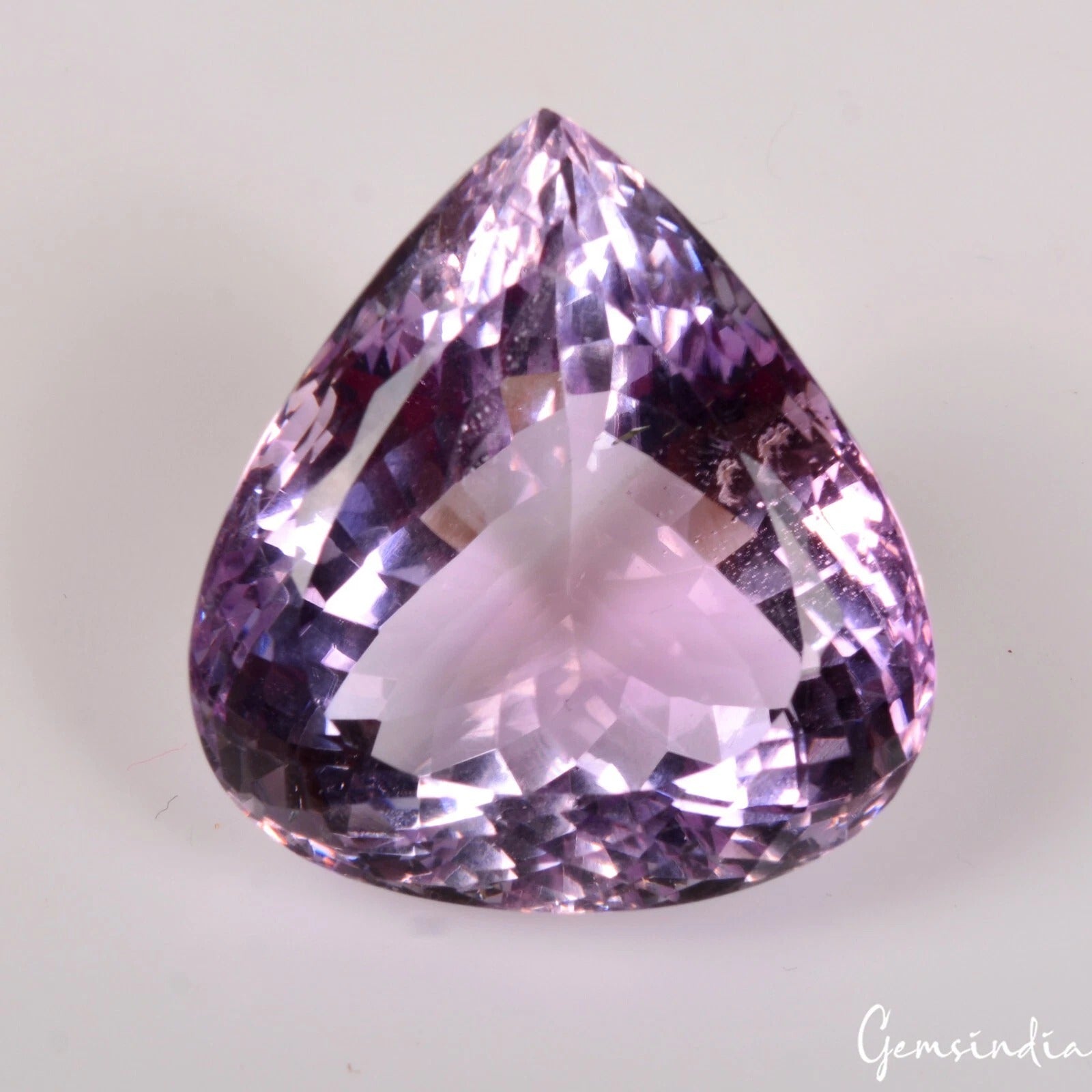 Amethyst Loose Gemstone, Pear Cut, Untreated — 27x26x16 mm, 60.50 Ct, Brazil