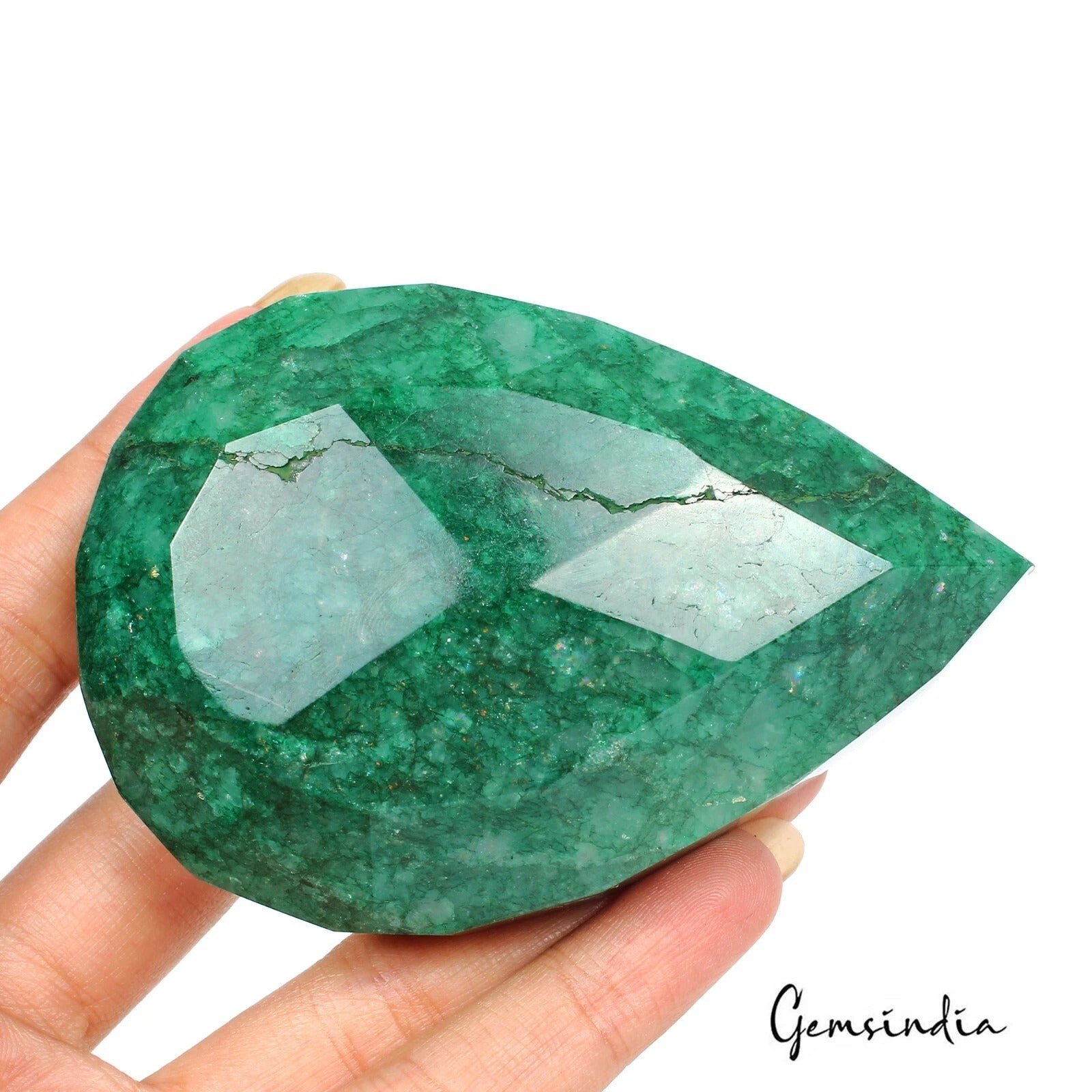 1130 Cts Natural Brazilian Green Emerald Pear Faceted Earth Mined Loose Huge Gem