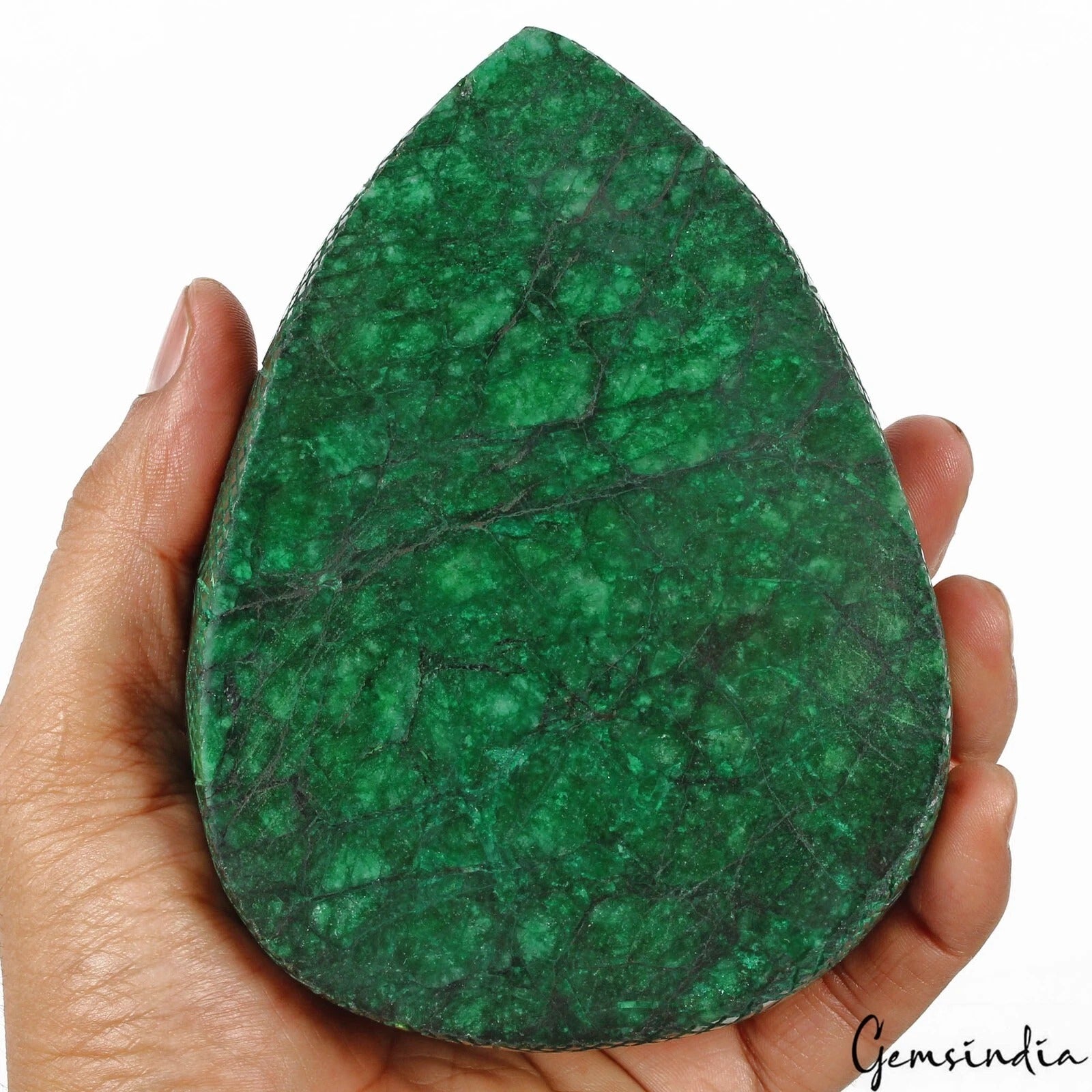 Emerald Carving, Color Enhanced, Green — 127 x 92 x 52mm, 5500 Ct, Brazil