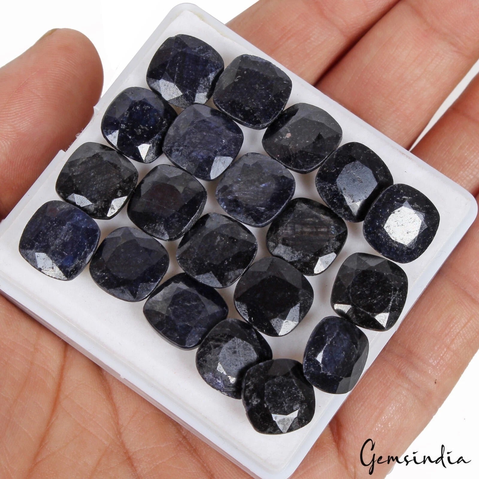 Certified 149.80 Cts/20 Pcs Natural Blue Sapphire Cushion Calibrated 12mm Gems