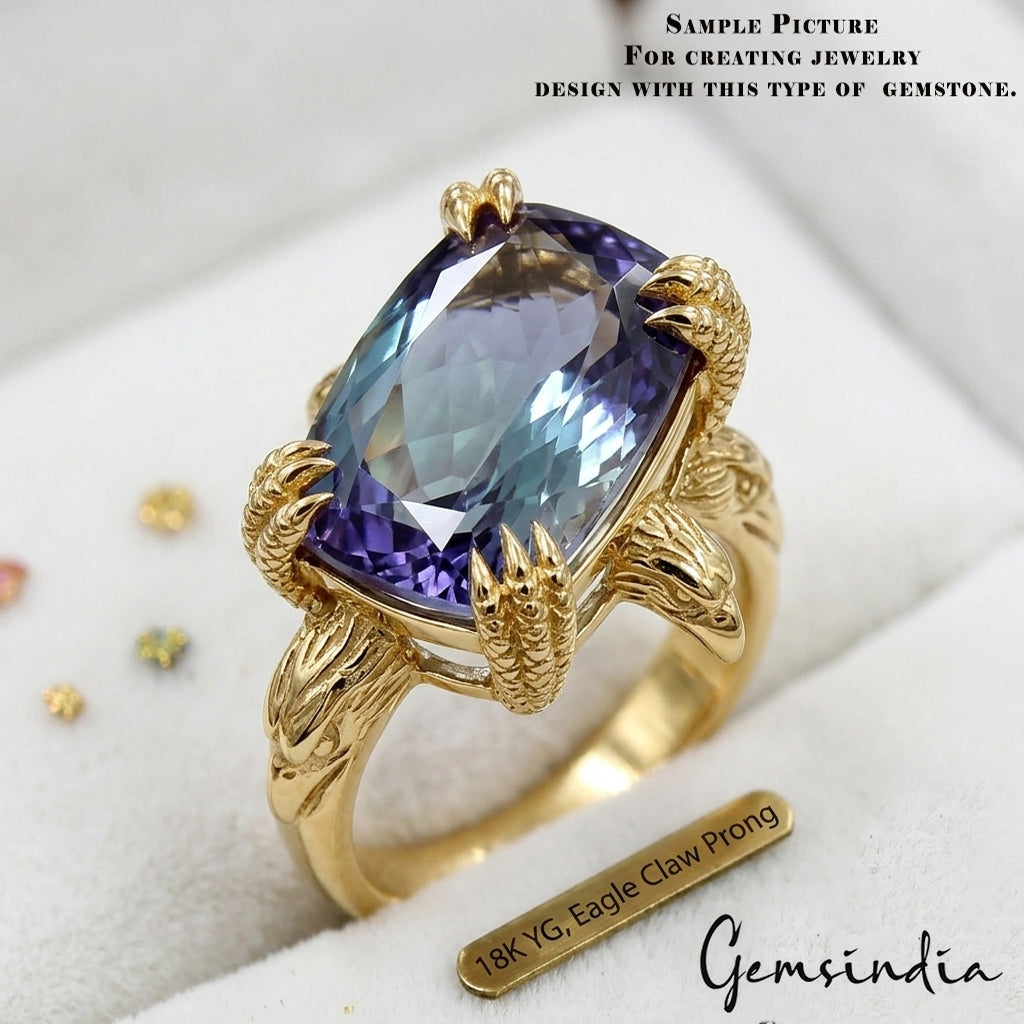 Certified 4.75 Cts Natural Tanzanite Loose Gem Cushion Cut AAA+ Blue Purple VVS