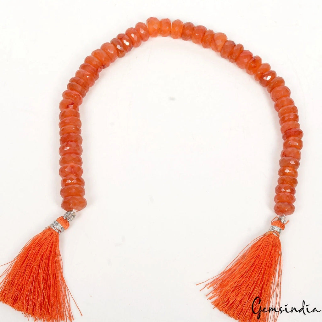 226.80 Cts Natural Untreated Orange Carnelian Round Cut Loose Beads 10" Strand