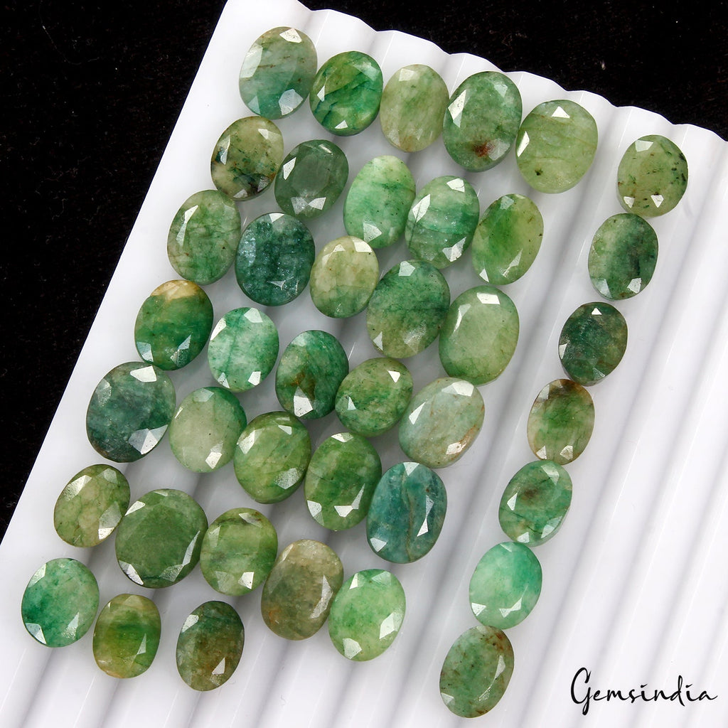 180.60 Ct Natural Green Emerald Oval Cut Loose 10-12mm Gemstones Lot for jewelry