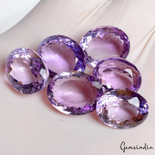 Amethyst Lot, Loose Gemstone, Purple — 6 Pieces, 16mm to 18mm, 91.40 Ct, Brazil