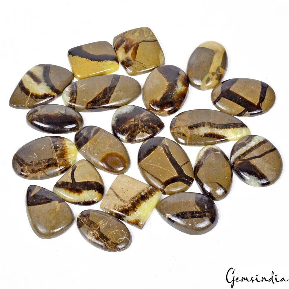 Septarian Lot, Cabochon, Untreated — 20 Pieces, 23mm, 700 Ct