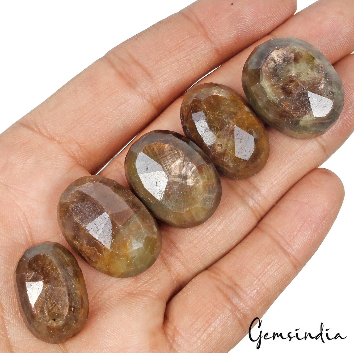 Sapphire Lot, Loose Gemstone, Untreated, Brown — 5 Pieces, 23mm to 27mm, 320 Ct