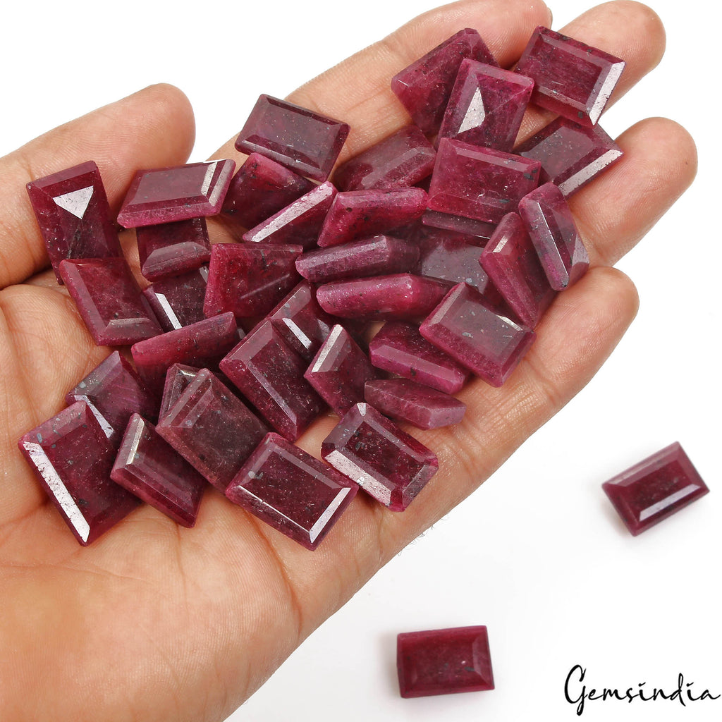 Certified 800 Ct/38 Pcs Natural Red Ruby Baguette Cut Loose Gems Lot For Jewelry