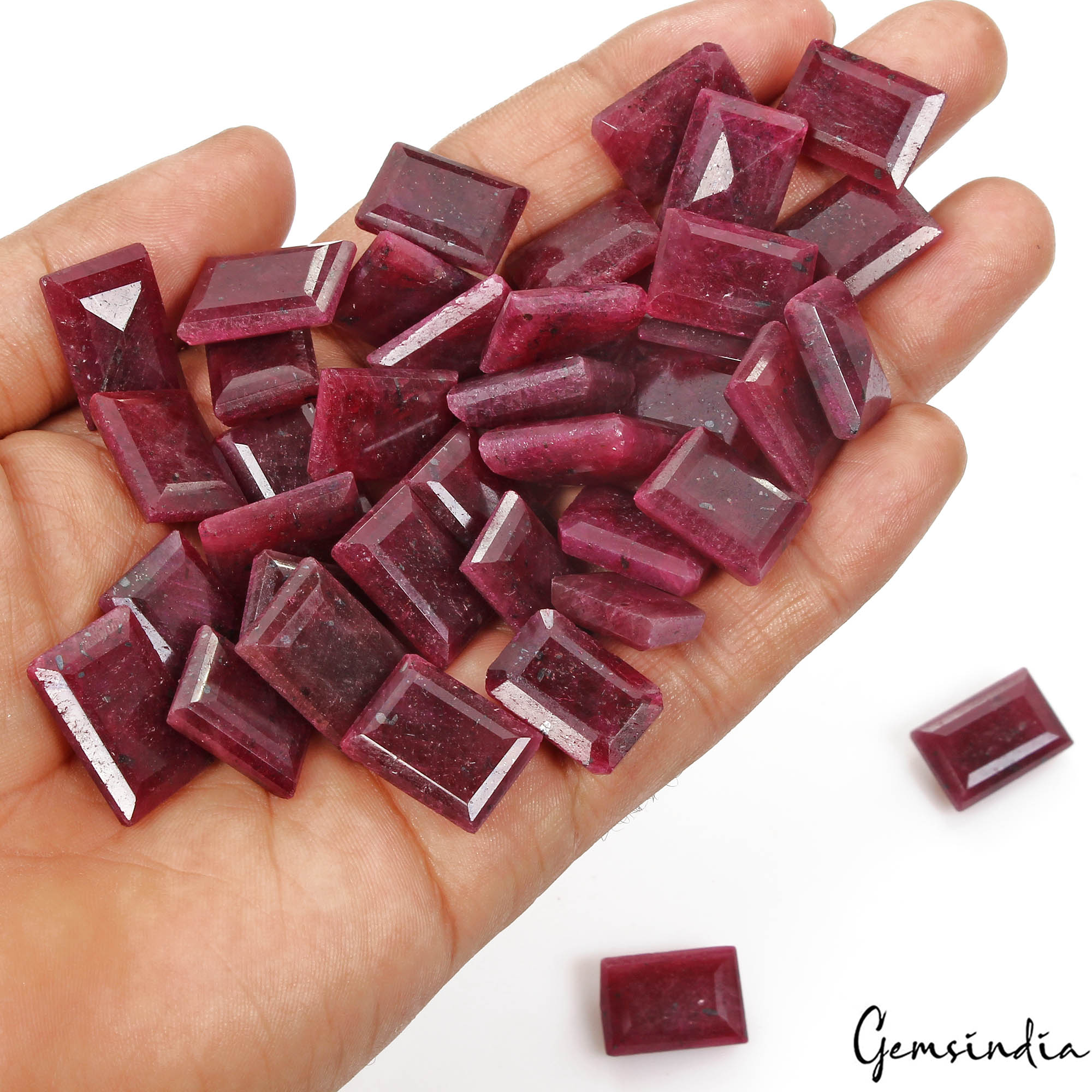 Certified 800 Ct/38 Pcs Natural Red Ruby Baguette Cut Loose Gems Lot For Jewelry