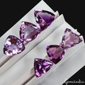 75.60 Ct/6Pc Natural Purple Amethyst Trillion Cut Unheated Gems Ravishing Color!