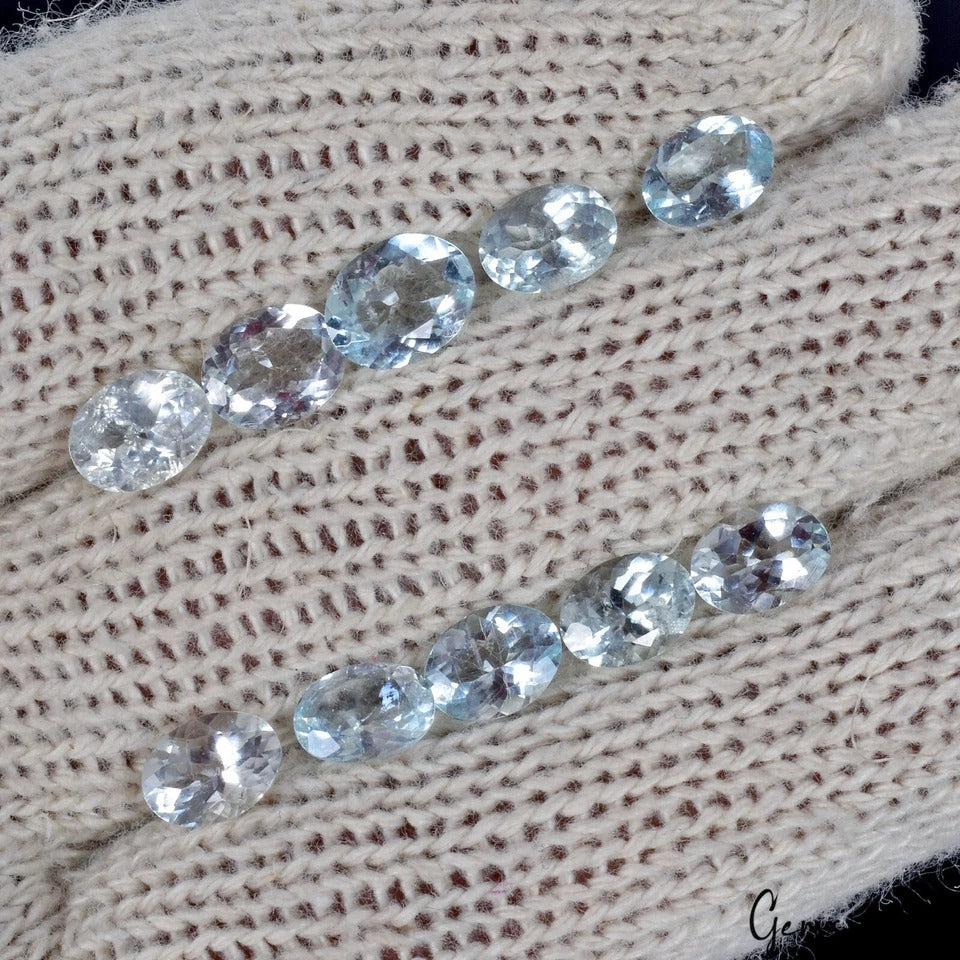 11.10 Ct Natural Blue Aquamarine Untreated 8mm*6mm Oval Cut Loose Jewelry Gems