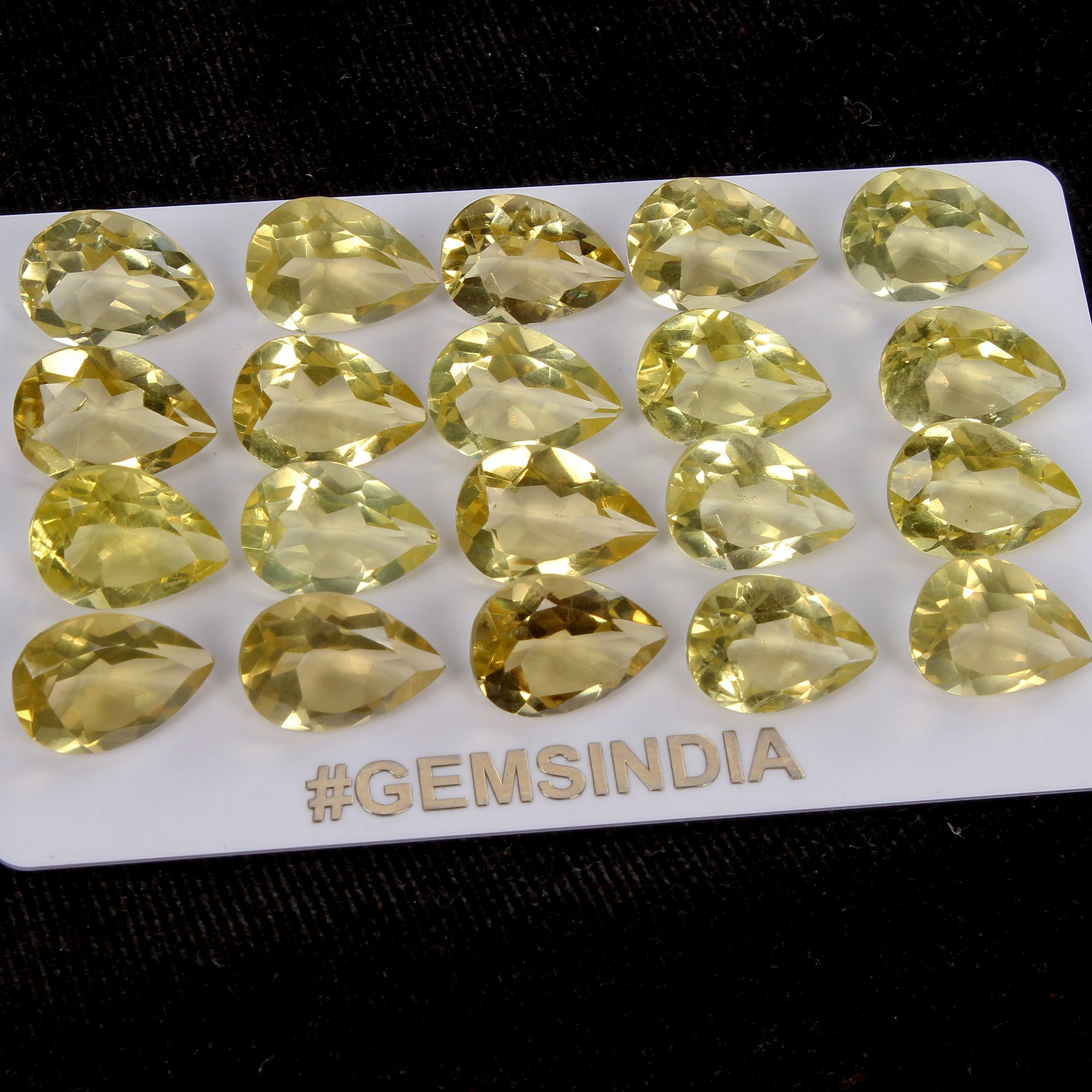102.10 Ct Pear Cut Lemon Quartz 14x10mm Natural Calibrated Loose Gemstones~20 Pc
