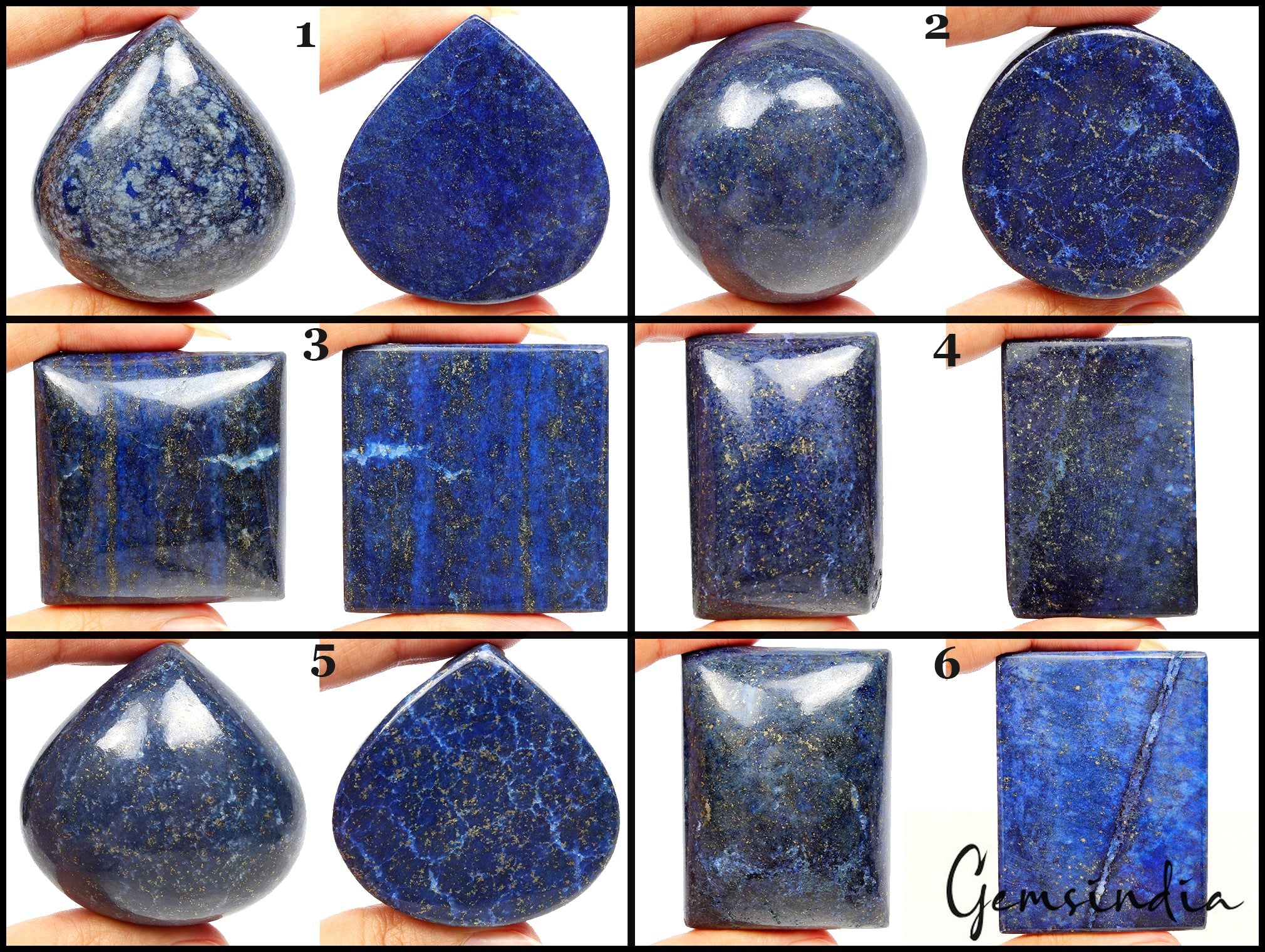 2900 Ct Natural Blue Lapis Lazuli Mix Cabochon Earth Mined Huge Gemstones 6 Pcs