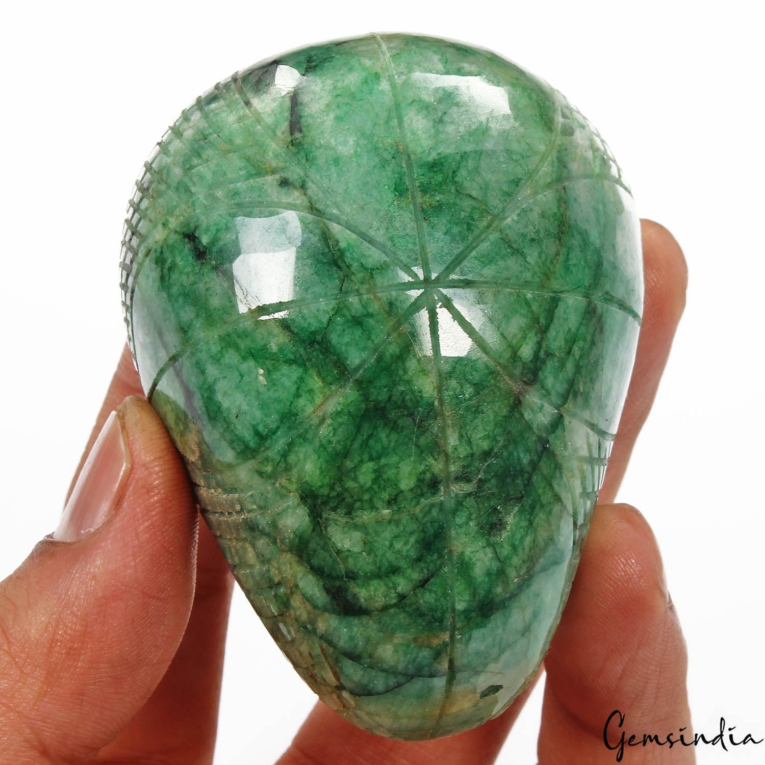 1070 Cts Natural Green Brazilian Emerald Pear Carving Earth Mined Loose Huge Gem