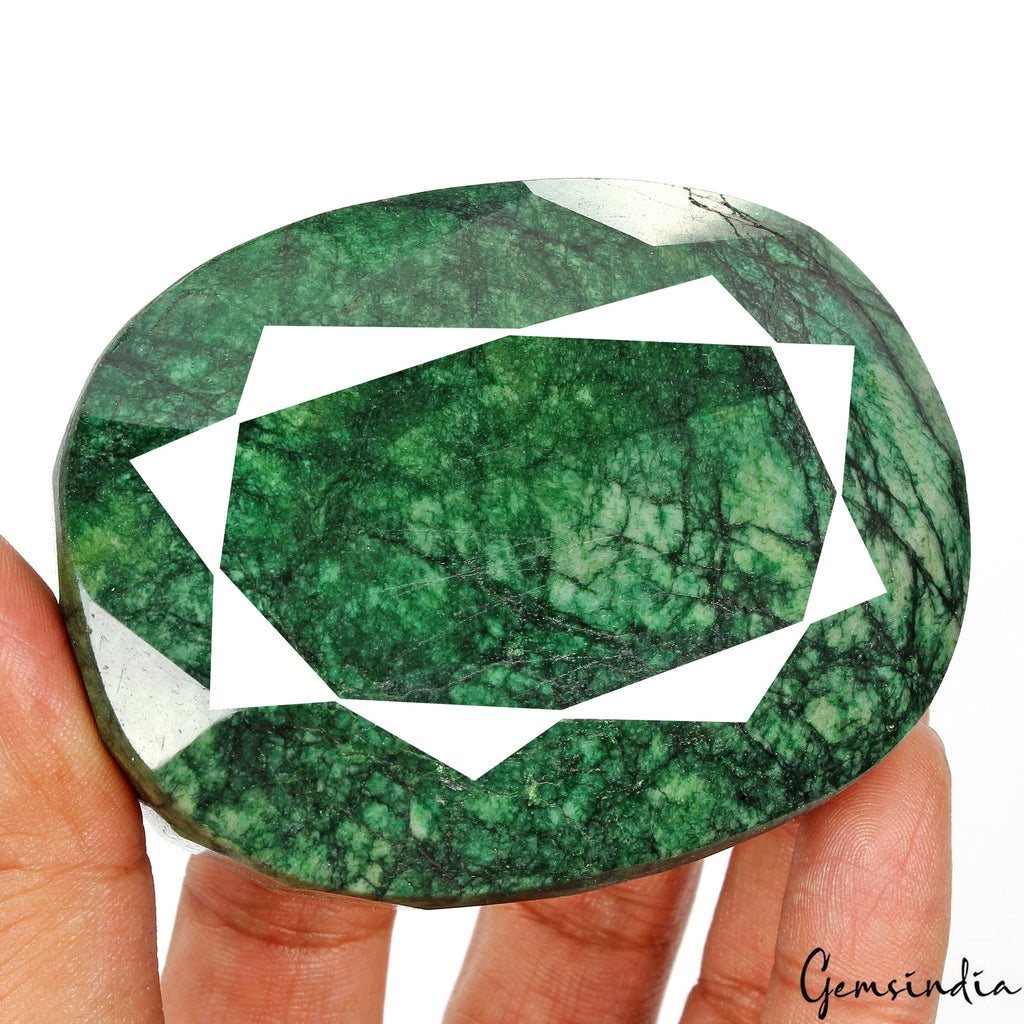 1600 Cts Natural Green Emerald Oval Cut Loose Earth mined Huge Gemstone, Brazil