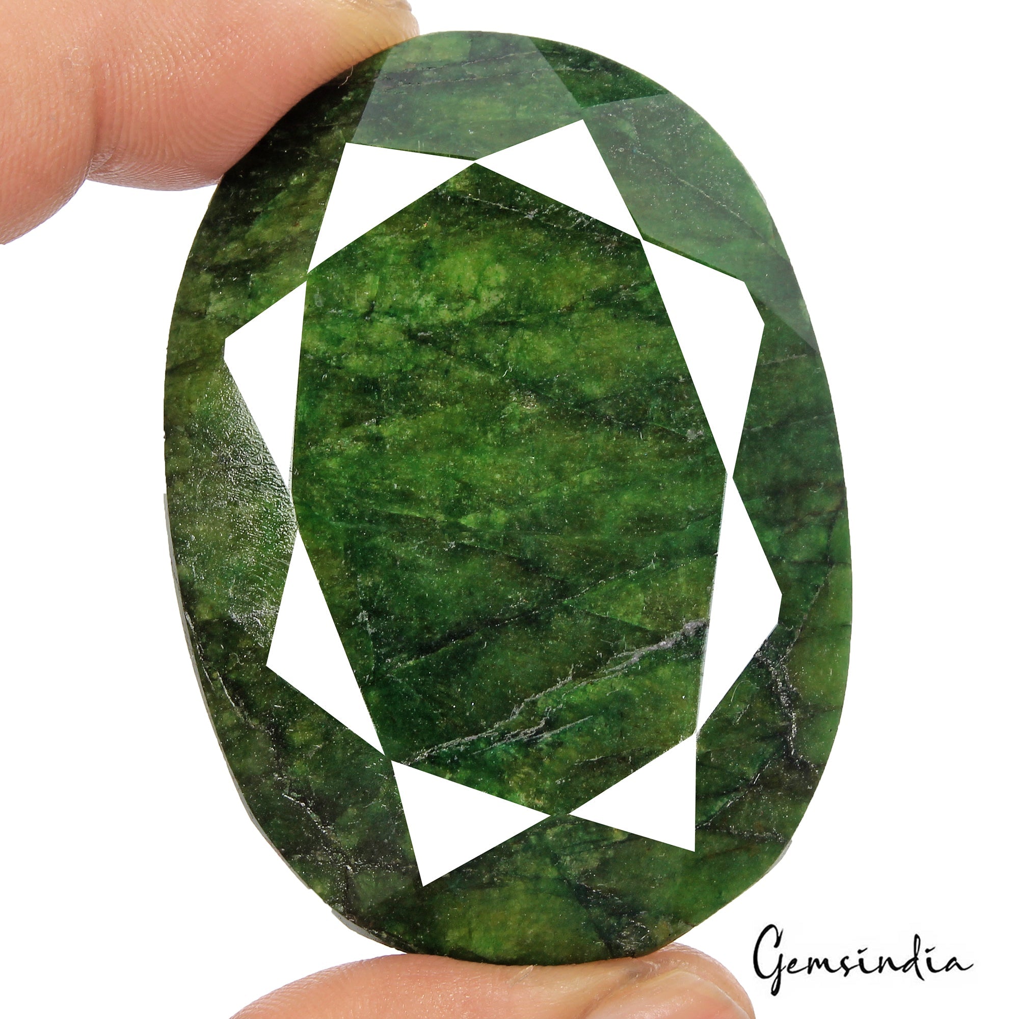 400 Ct Natural Green Brazilian Emerald Oval Faceted Earth Mined Huge Size Gems