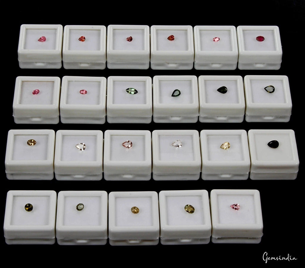 10.10 Ct/23 Pcs Natural Untreated Multi Color Tourmaline Mix Cut Loose Gems Lot