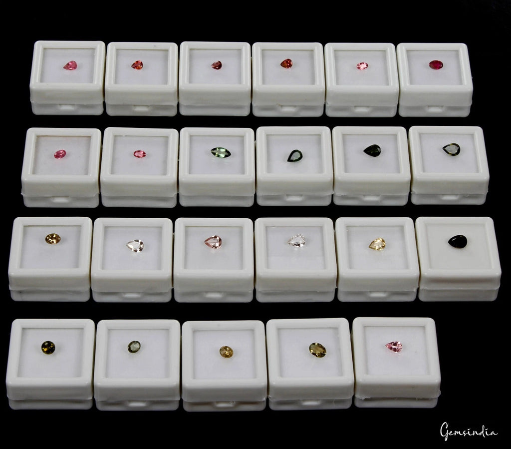 Tourmaline Lot, Loose Gemstone, Untreated, Multi Color — 23 Pieces, 4mm to 8mm, 10.10 Ct, Mozambique