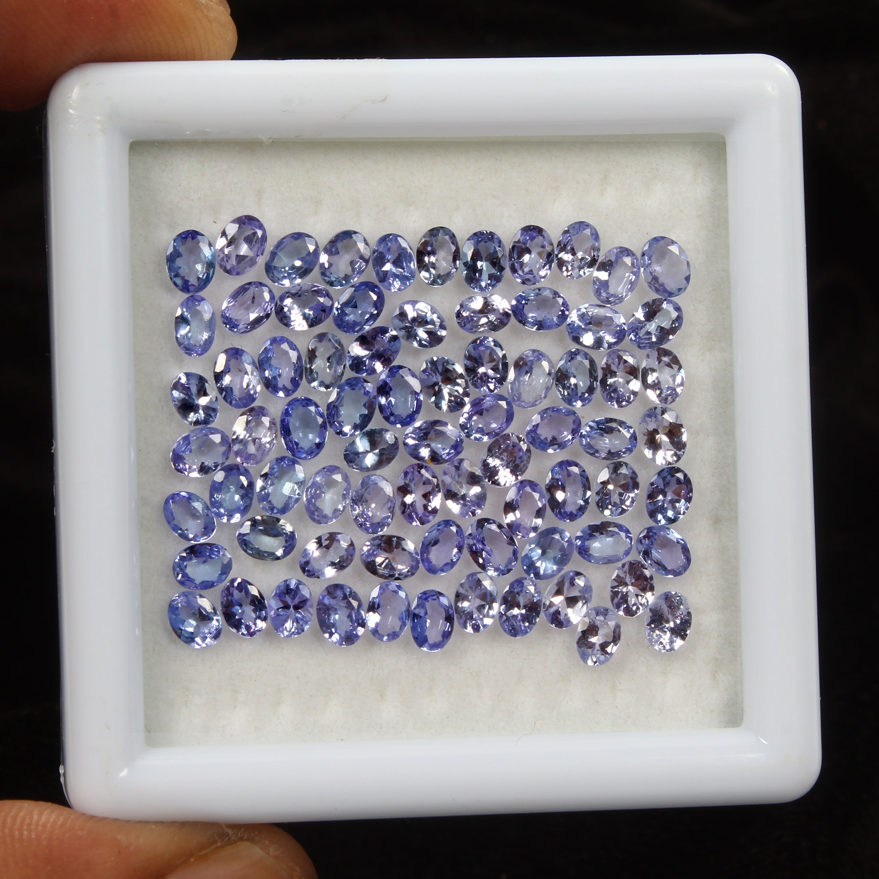 Oval 4x3mm Ravishing Color&Full Fire! Purple Blue Tanzanite Gems Lot 75Pcs/13 Ct