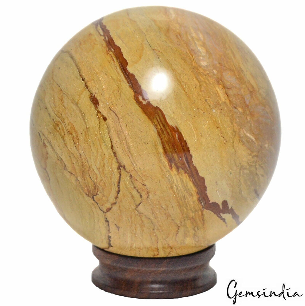 Picture Jasper Sphere, Untreated — 2.75 Inch, 0.500 Kg (2500 Ct)