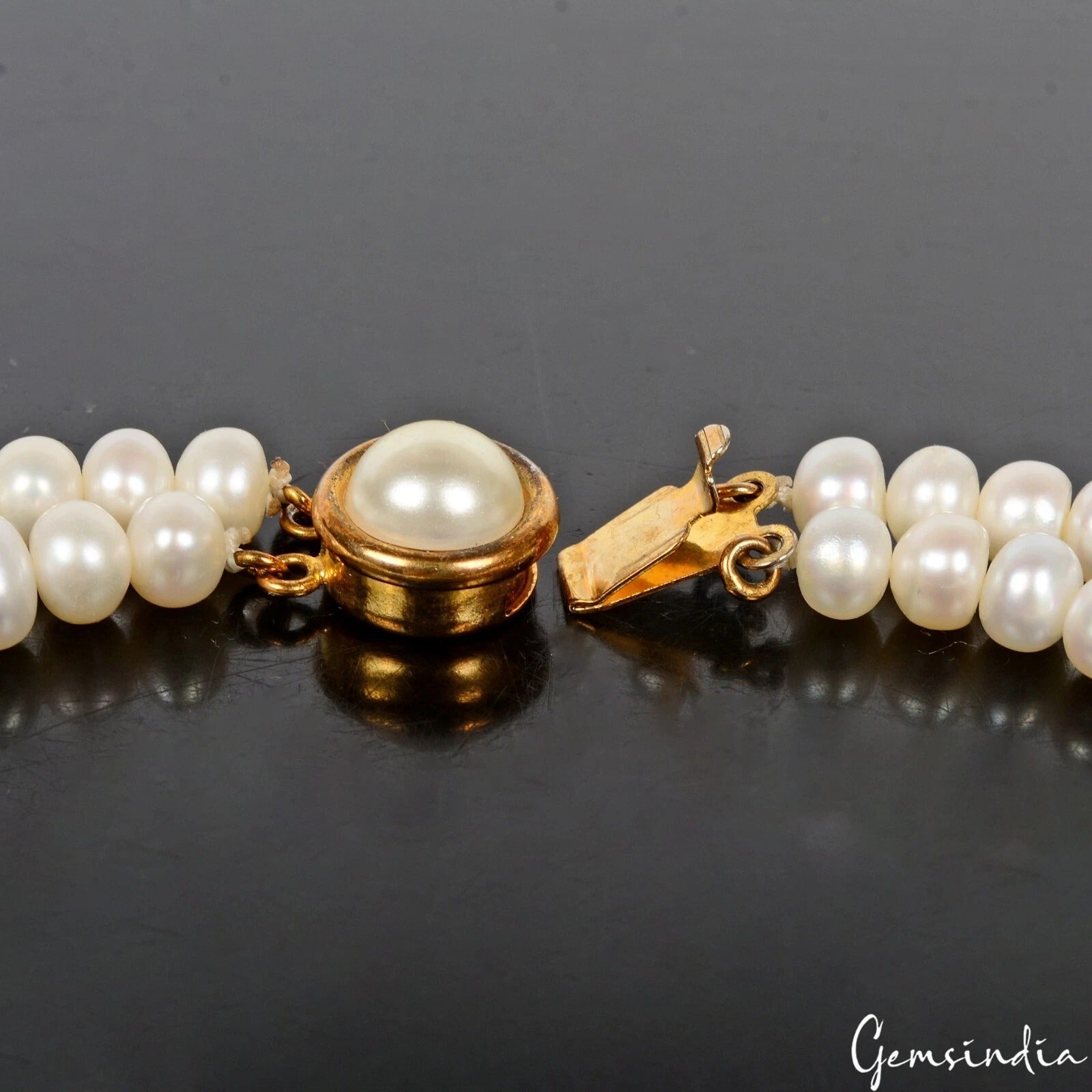 92.50 Ct Natural Round Bead Freshwater & Tahitian Pearl Bracelet 8" W Slide Lock